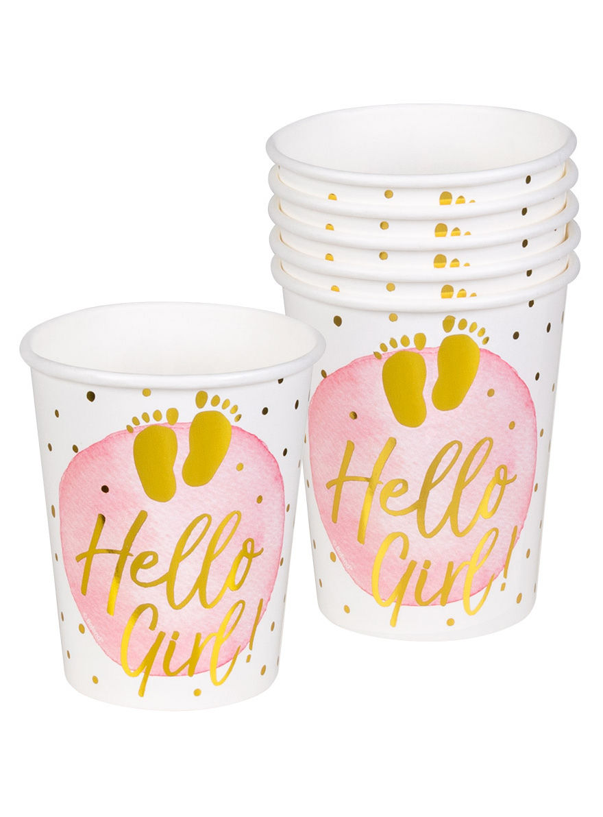 Hello Girl! Pappbecher 6 Stück