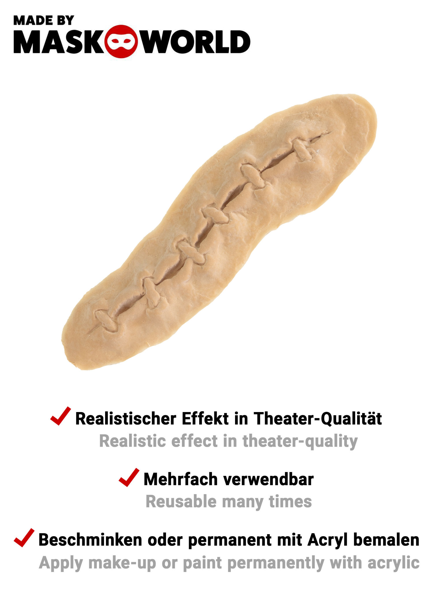Grob Genäht Wunde aus Latex
