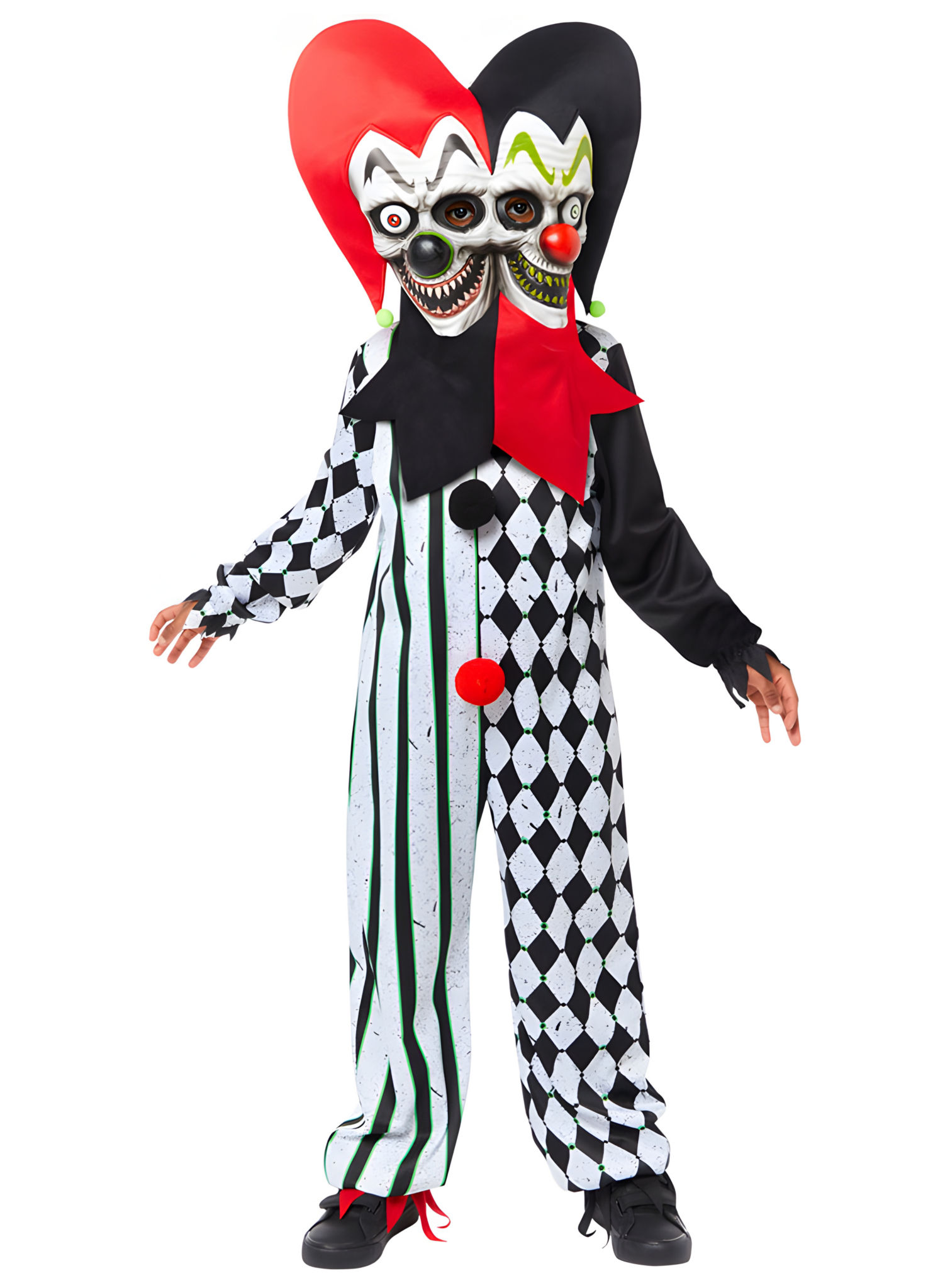 Two Face Horror Harlekijn-kostuum voor kinderen
