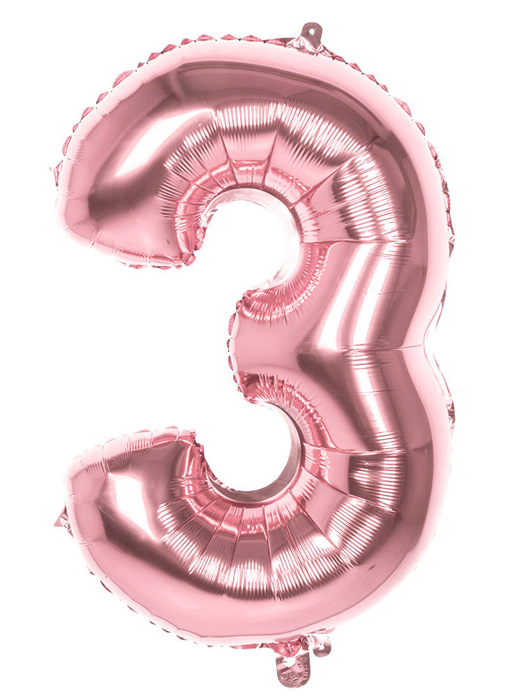 Folienballon Zahl 3 rosegold 86 cm