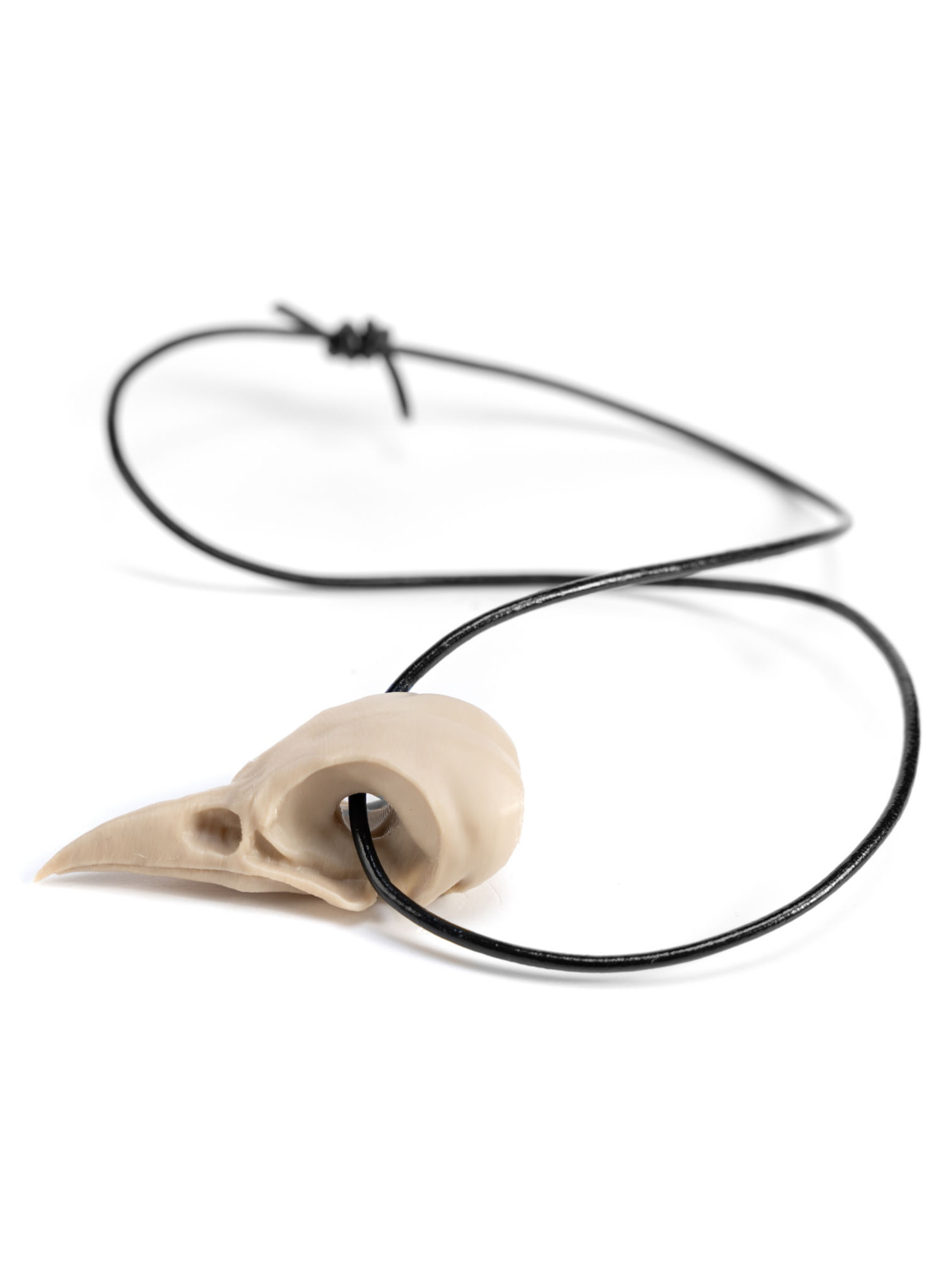 3D-Druck Krähenschädel Anhänger mit Lederband