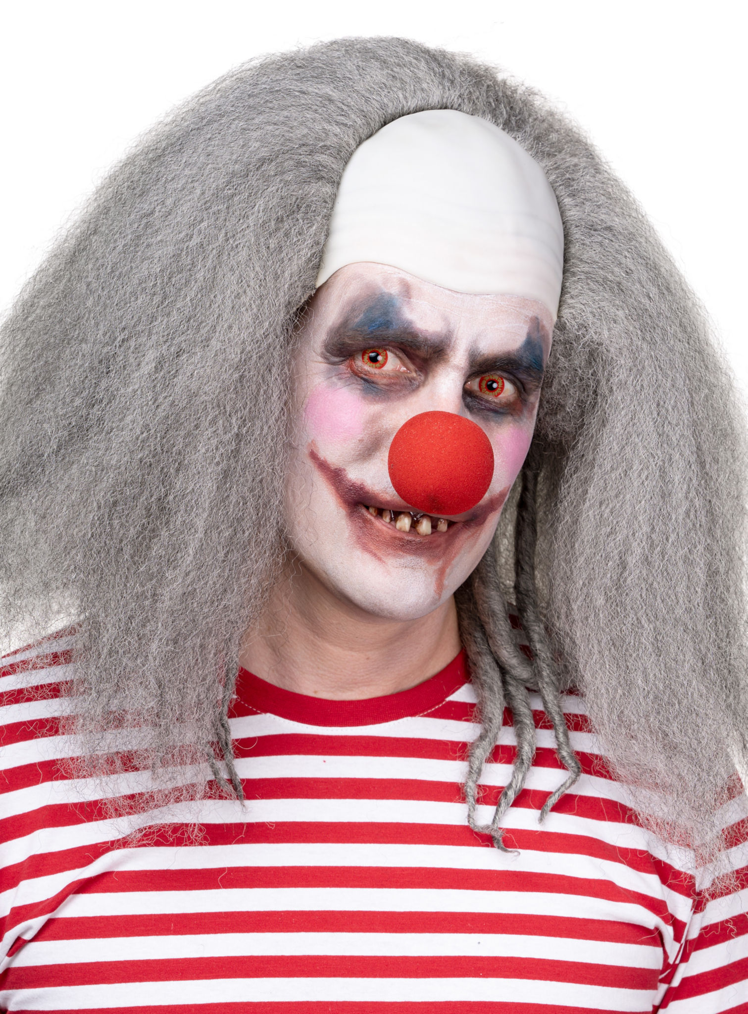 Horrorclown Perücke grau
