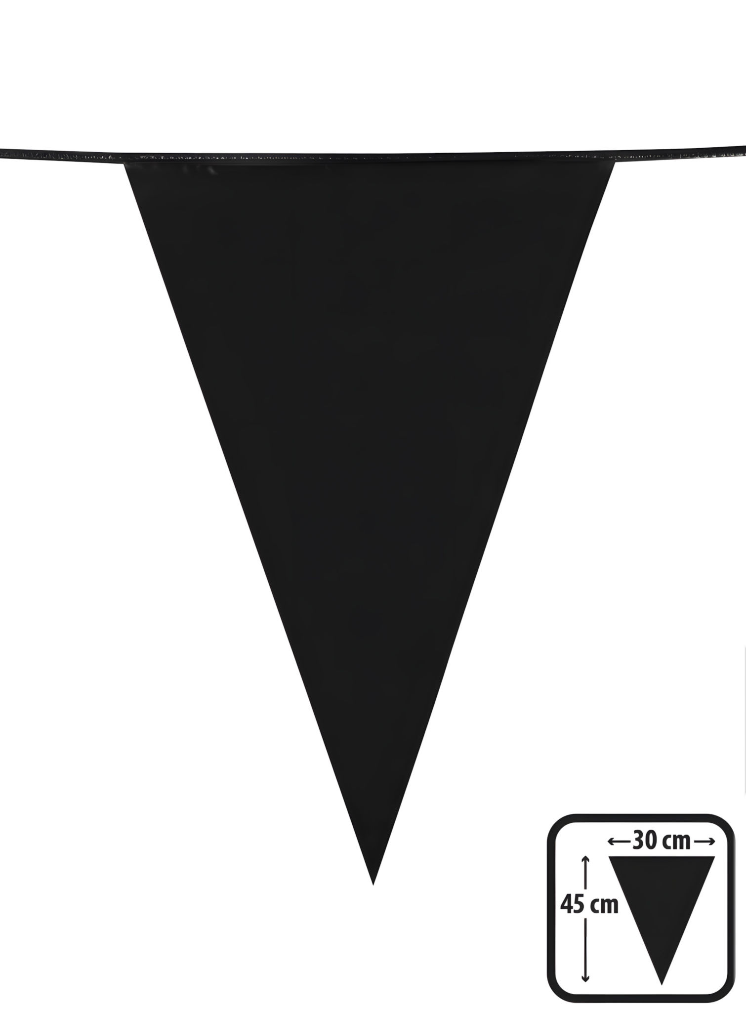 Reuzenvlaggenlijn zwart 10 meter