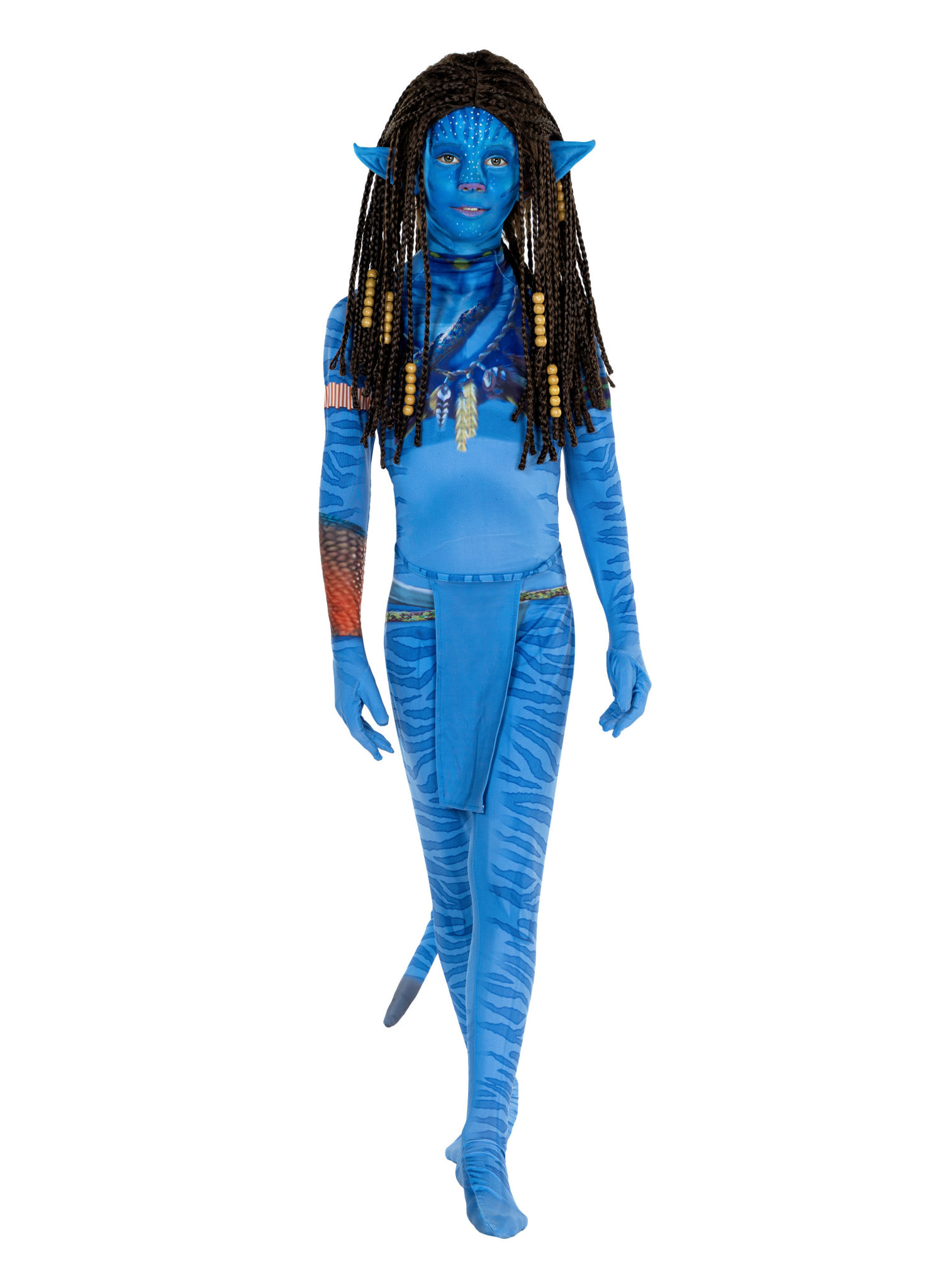 Blaue Stammeskriegerin Kostüm für Mädchen