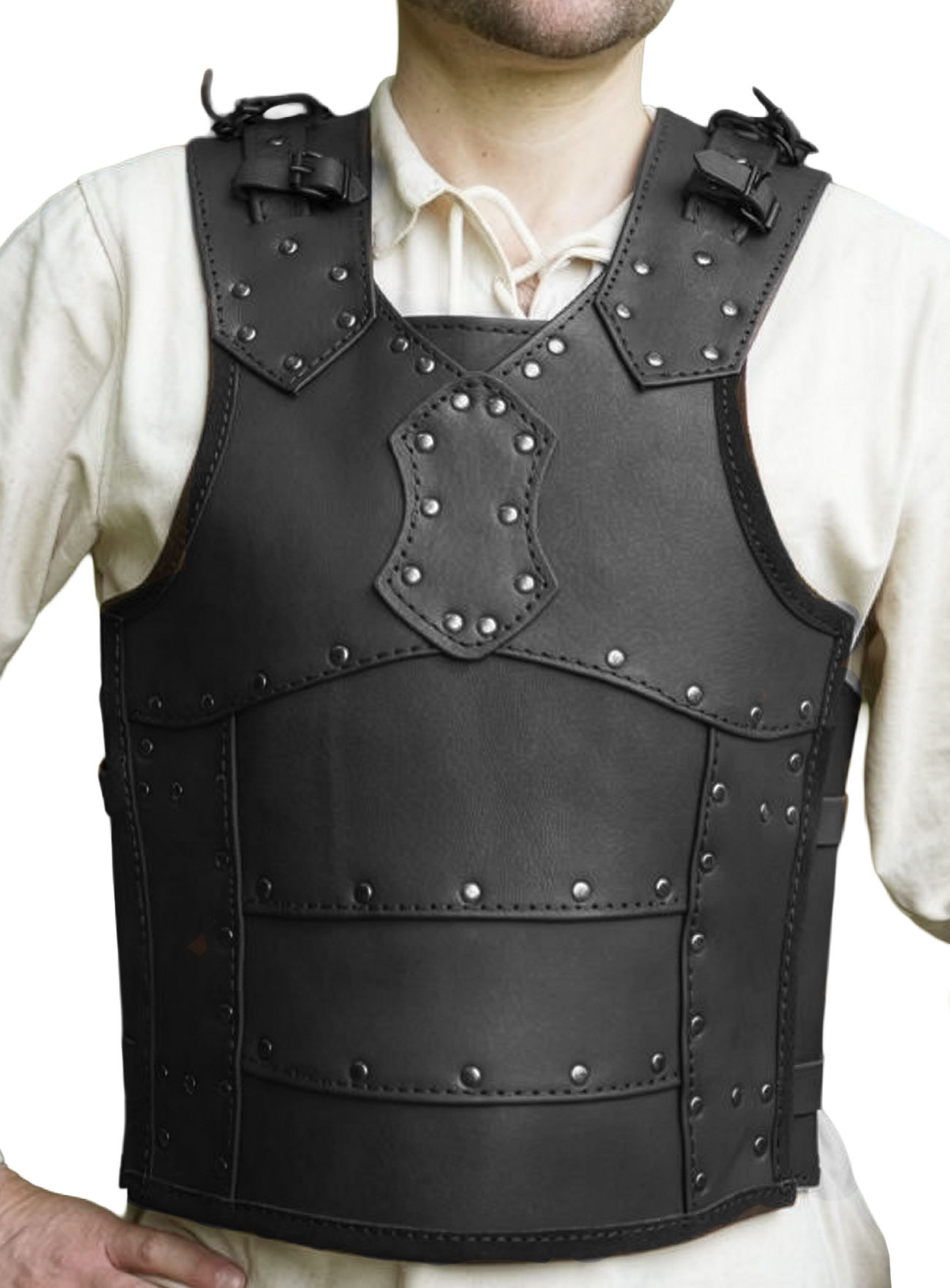 Lederrüstung - Kämpfer, schwarz