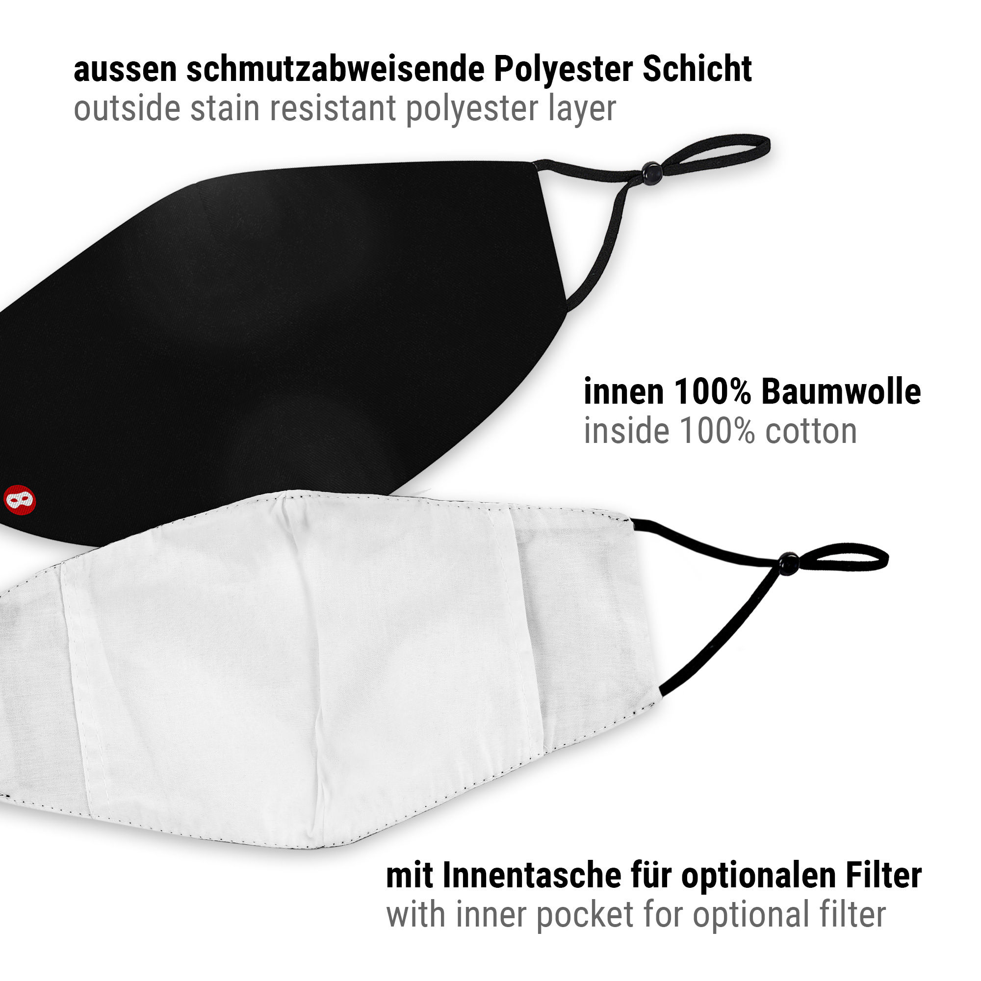 Stoffmaske schwarz