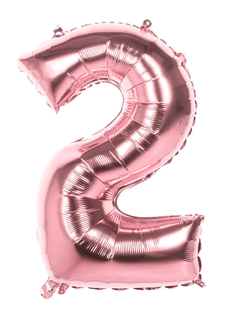 Folienballon Zahl 2 rosegold 86 cm