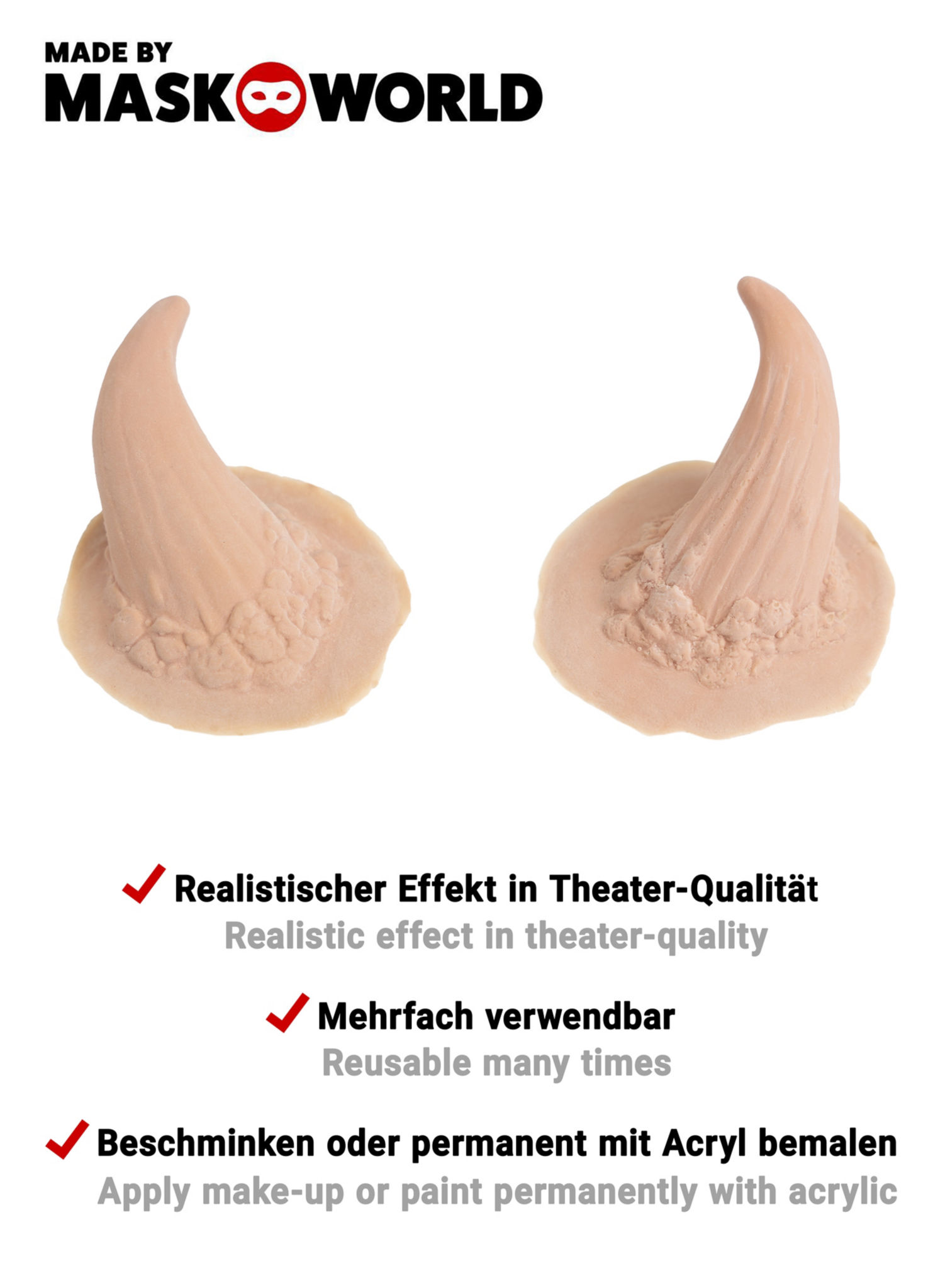 Latexhörner Dämon mit Mastix Hautkleber