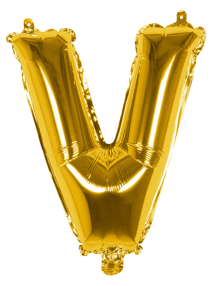 Folienballon Buchstabe V gold 36 cm