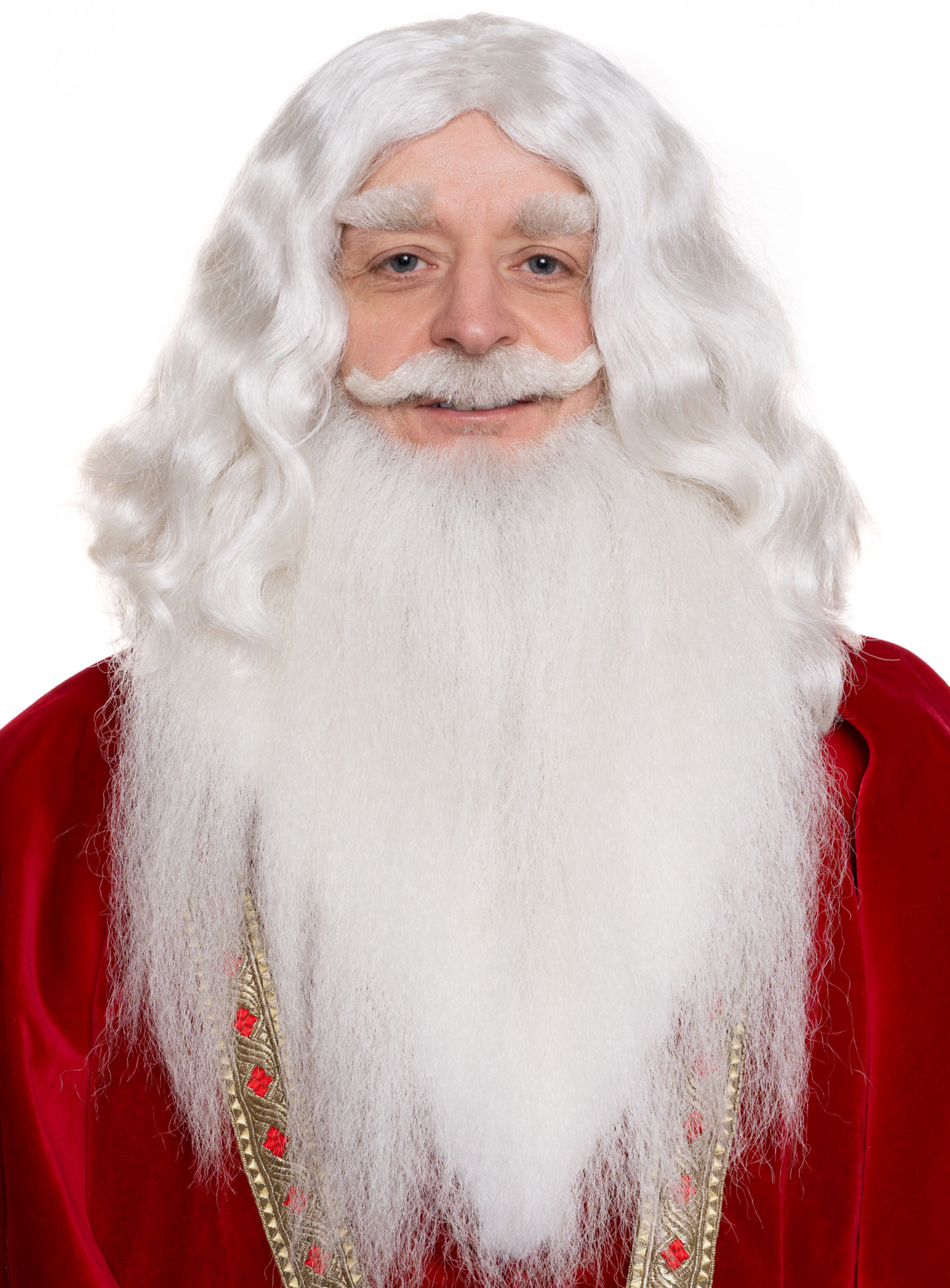 Bartset Weihnachtsmann mit Vollbart und Schnurrbart