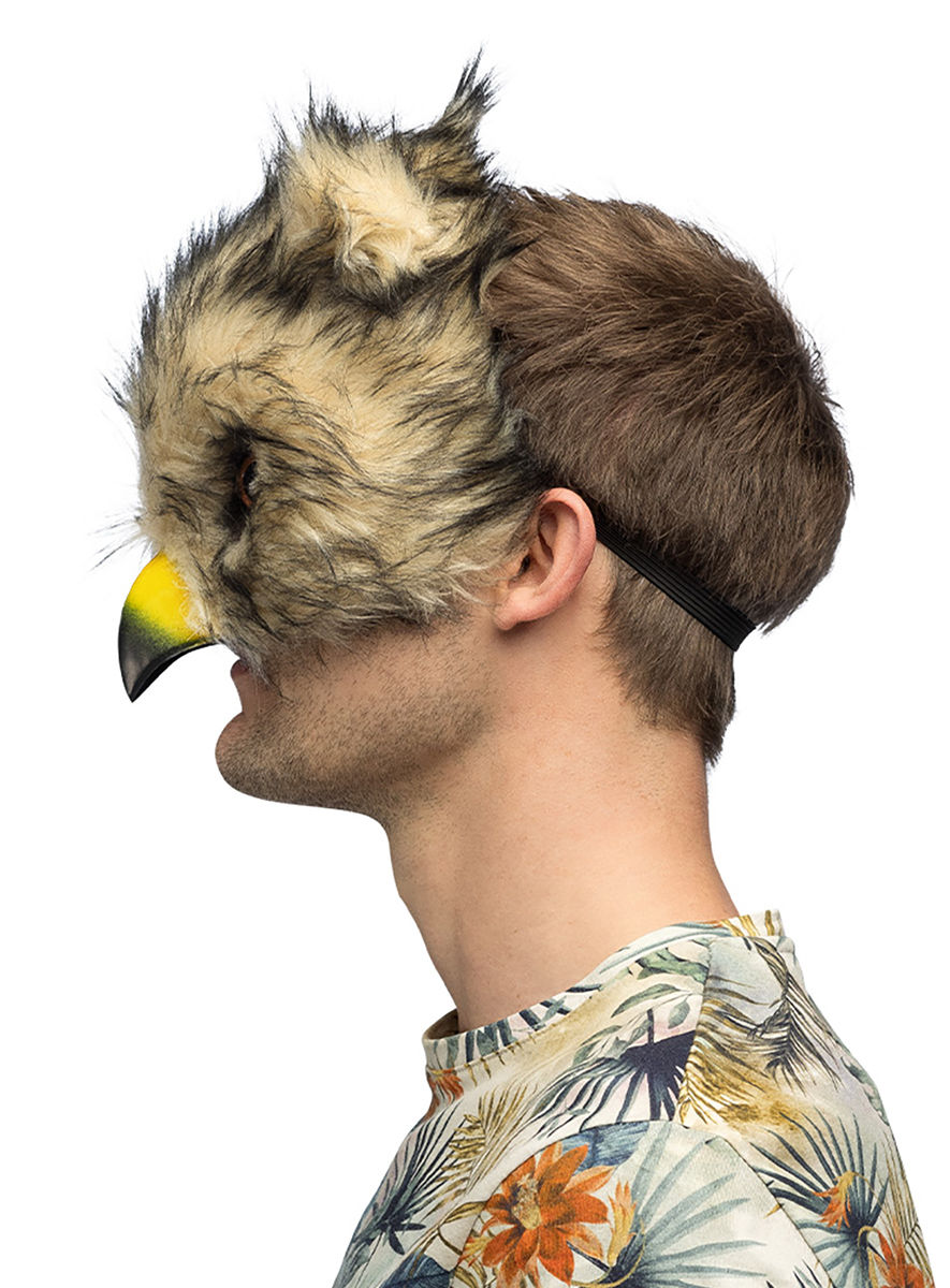 Eule Halbmaske aus Plüsch