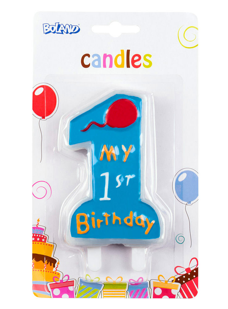 Geburtstagskerze My 1st Birthday blau