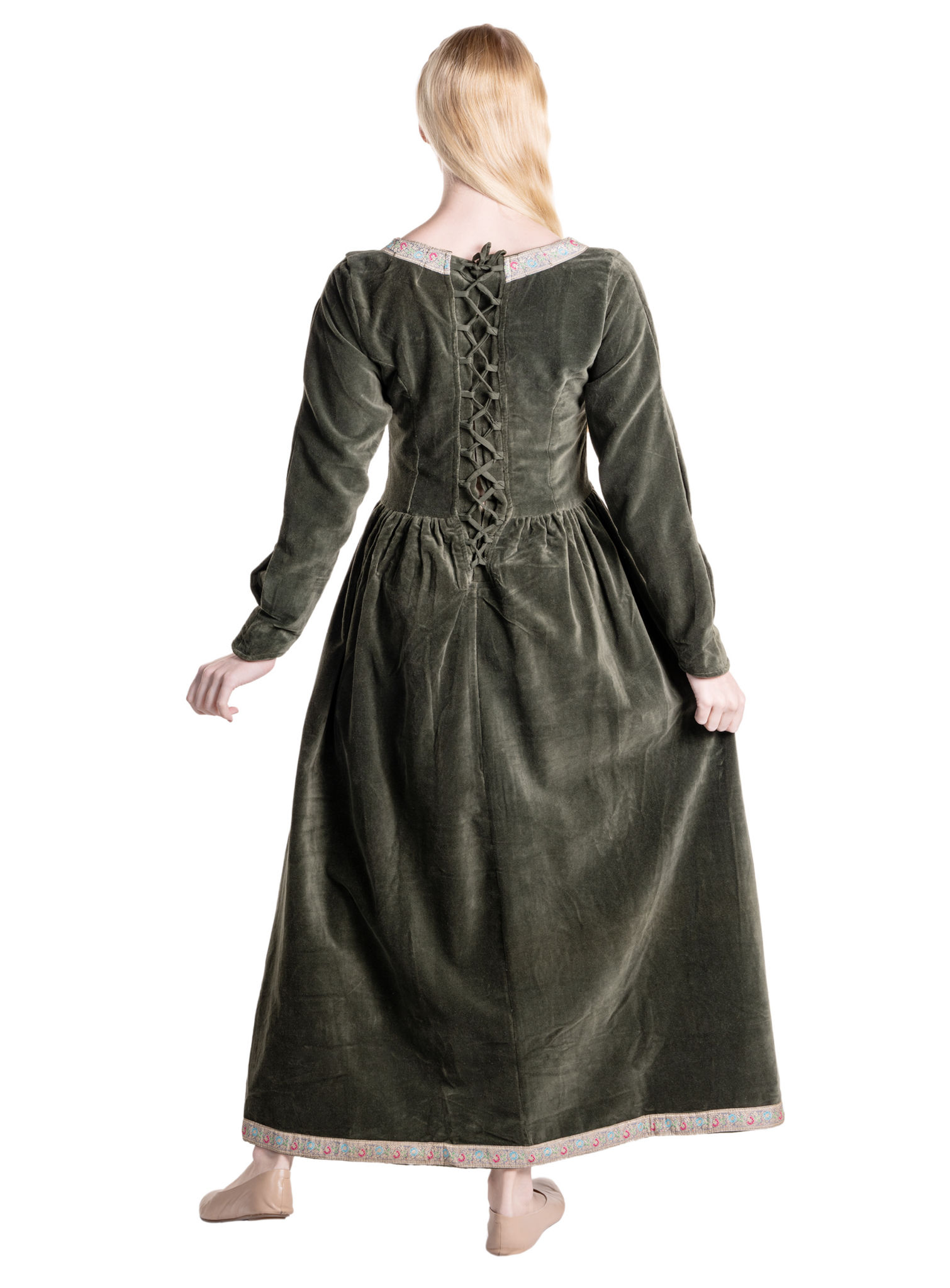 Zauberin Samtkleid grün