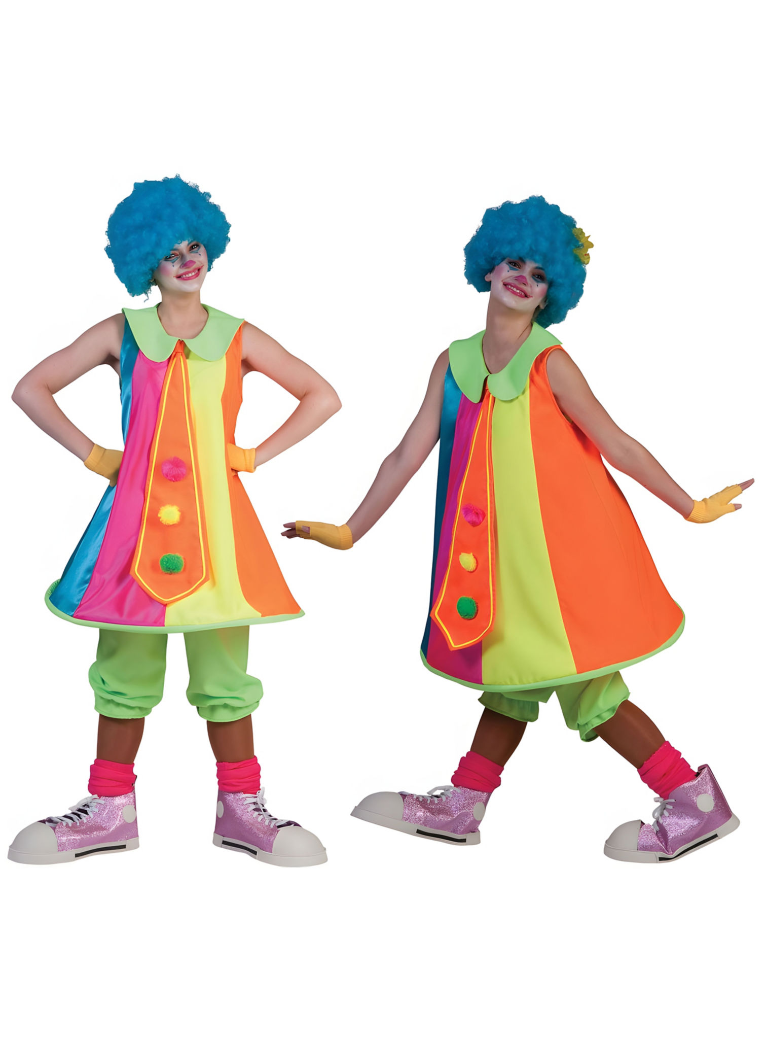 Ruimvallend Puddles-clownkostuum voor dames