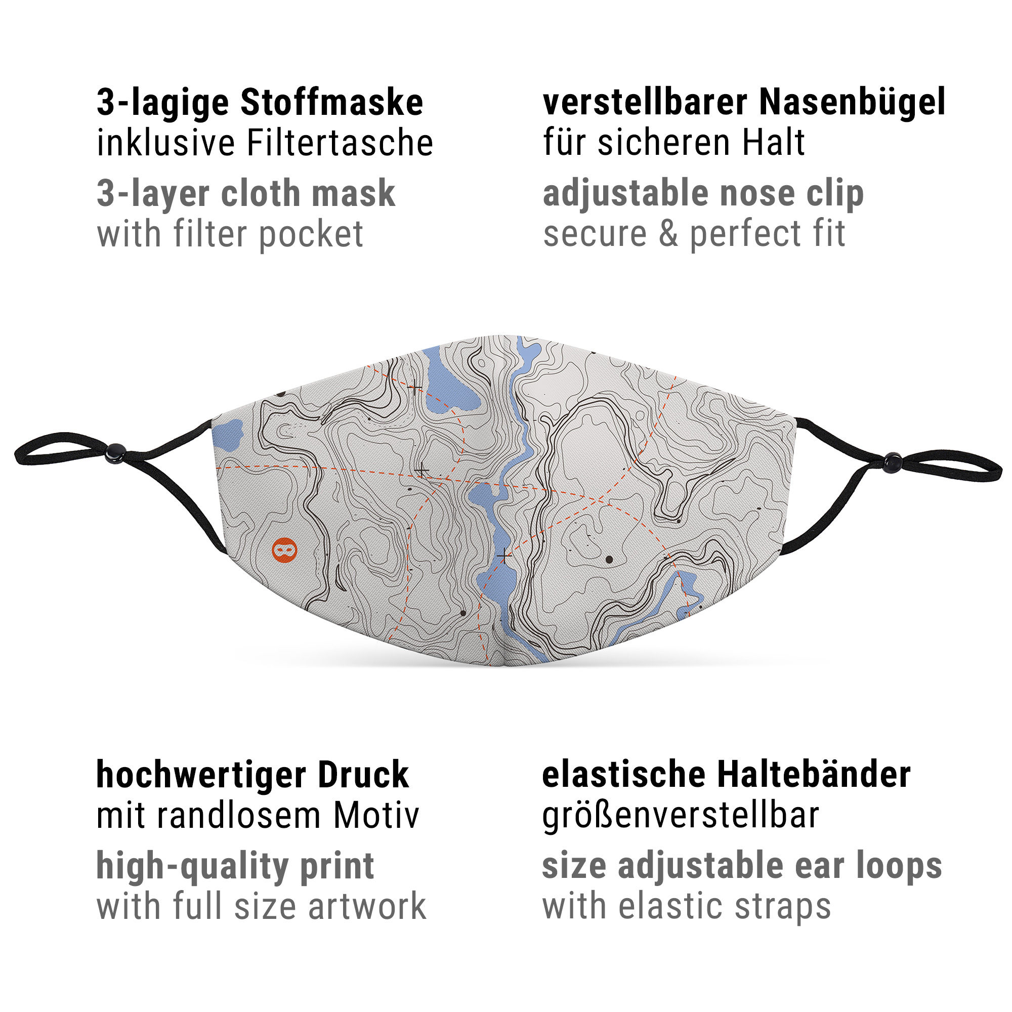 Stoffmaske Topografie