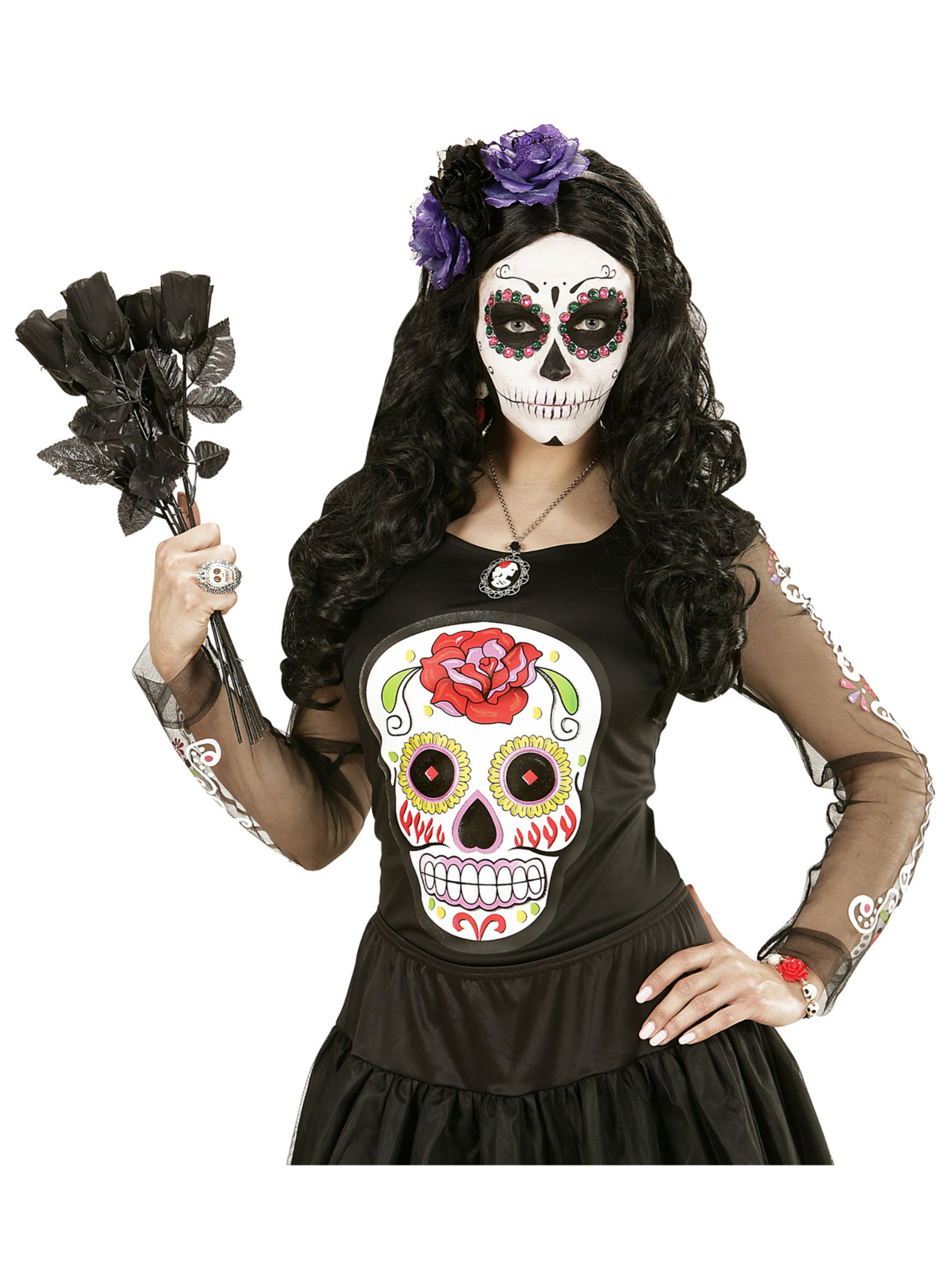 Rosy Haarreif mit Rosen schwarz-violett