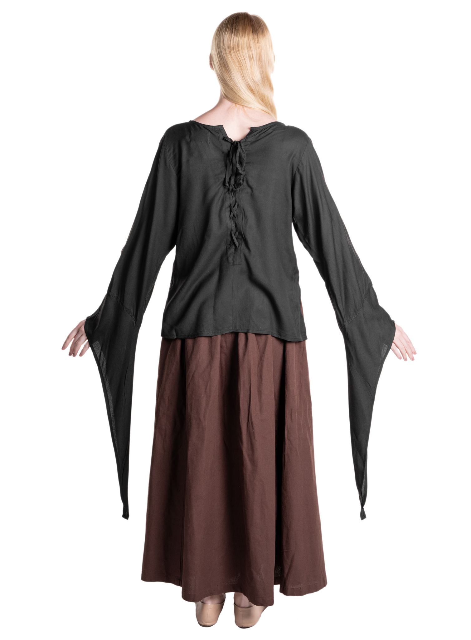 Mittelalterbluse mit Trompetenärmeln - Irma