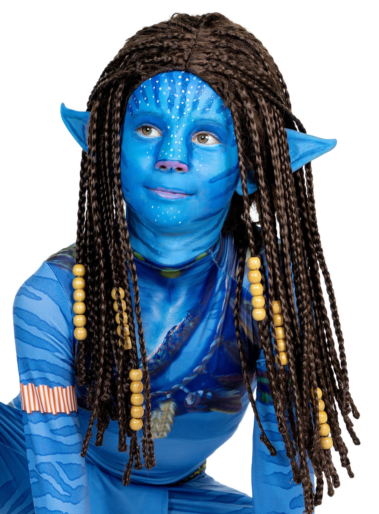 Blaue Stammeskriegerin Kinderperücke