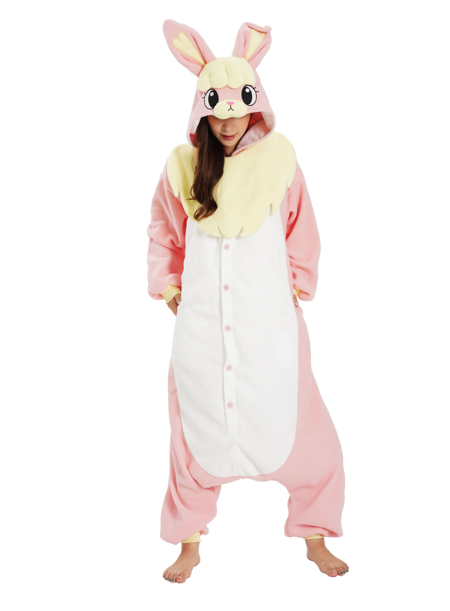 Roze Konijn Kigurumi Kostuum