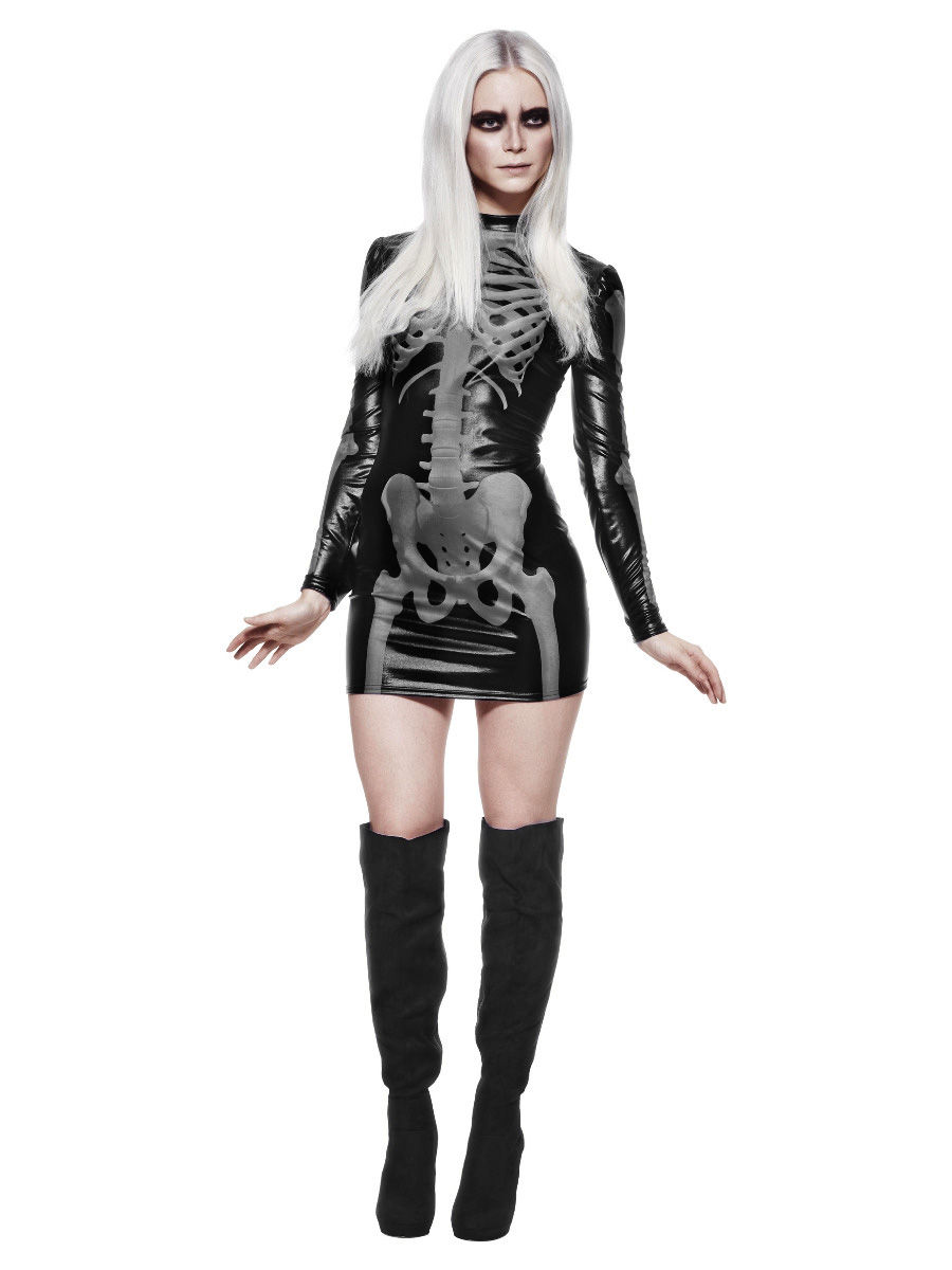 Knochenskelett Lackkleid