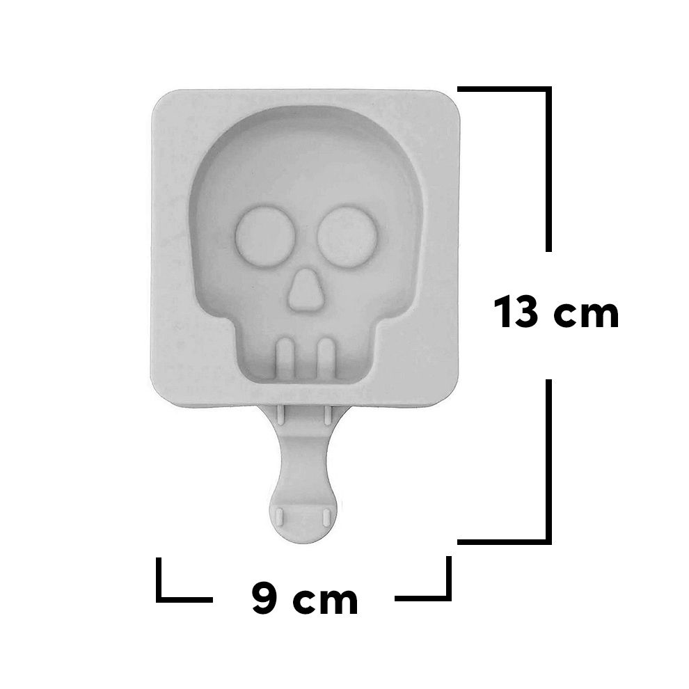 Totenkopf Silikonform für Eis am Stiel
