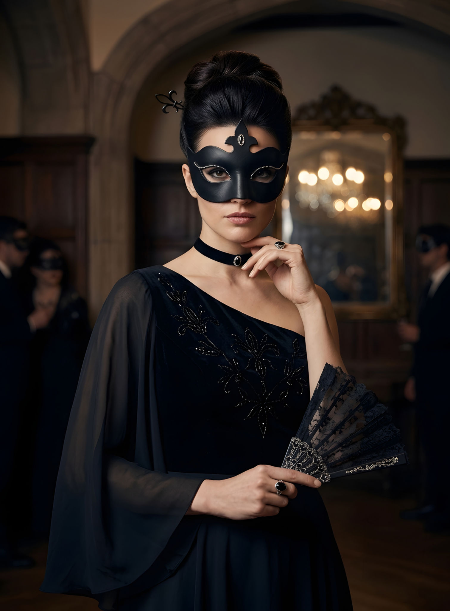 Colombina Stella Venezianische Ledermaske