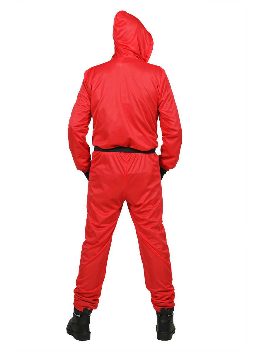Squid Game Aufseher Overall mit integrierter Maske für Kinder