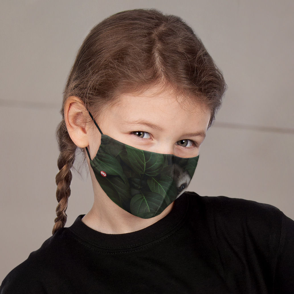 Stoffmaske für Kinder Waschbär