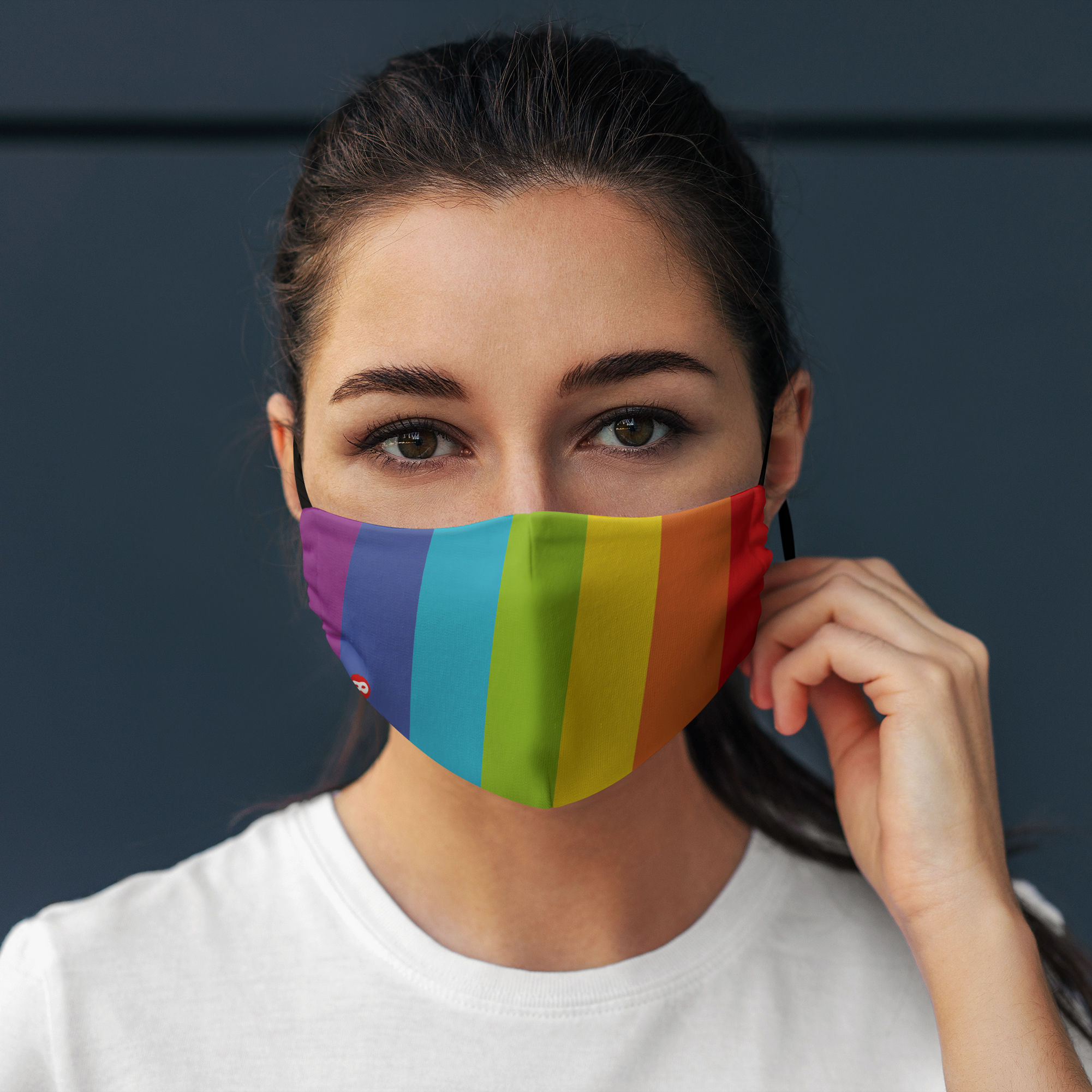 Stoffmaske für Kinder Regenbogen