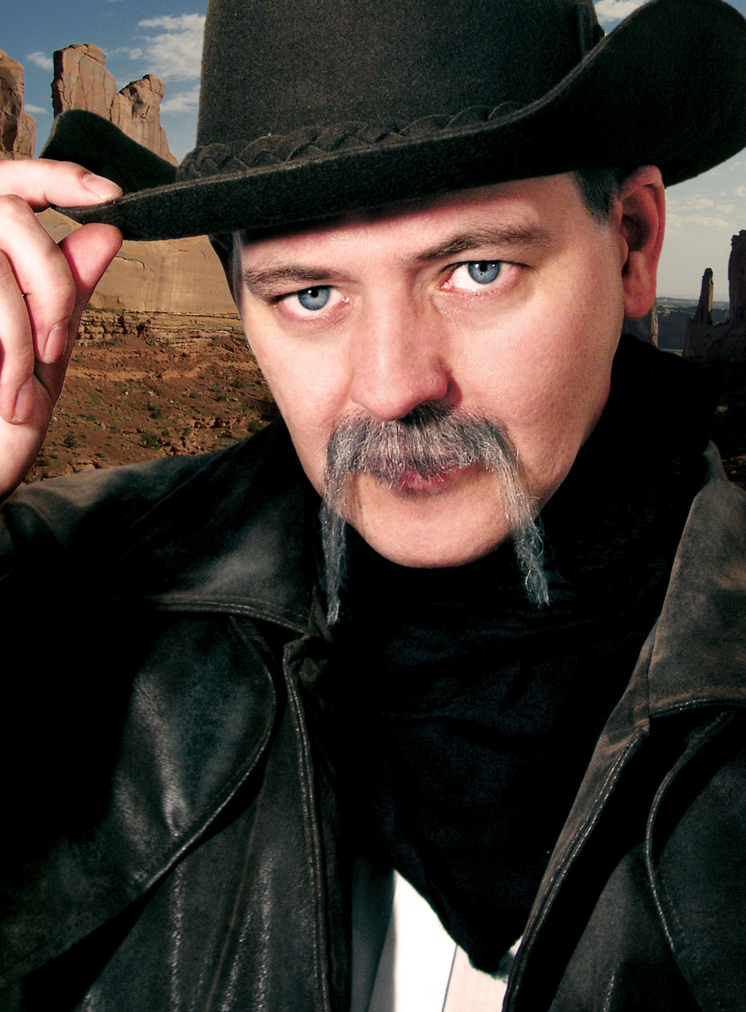 Schnurrbart Cowboy mit Echthaar Anteil