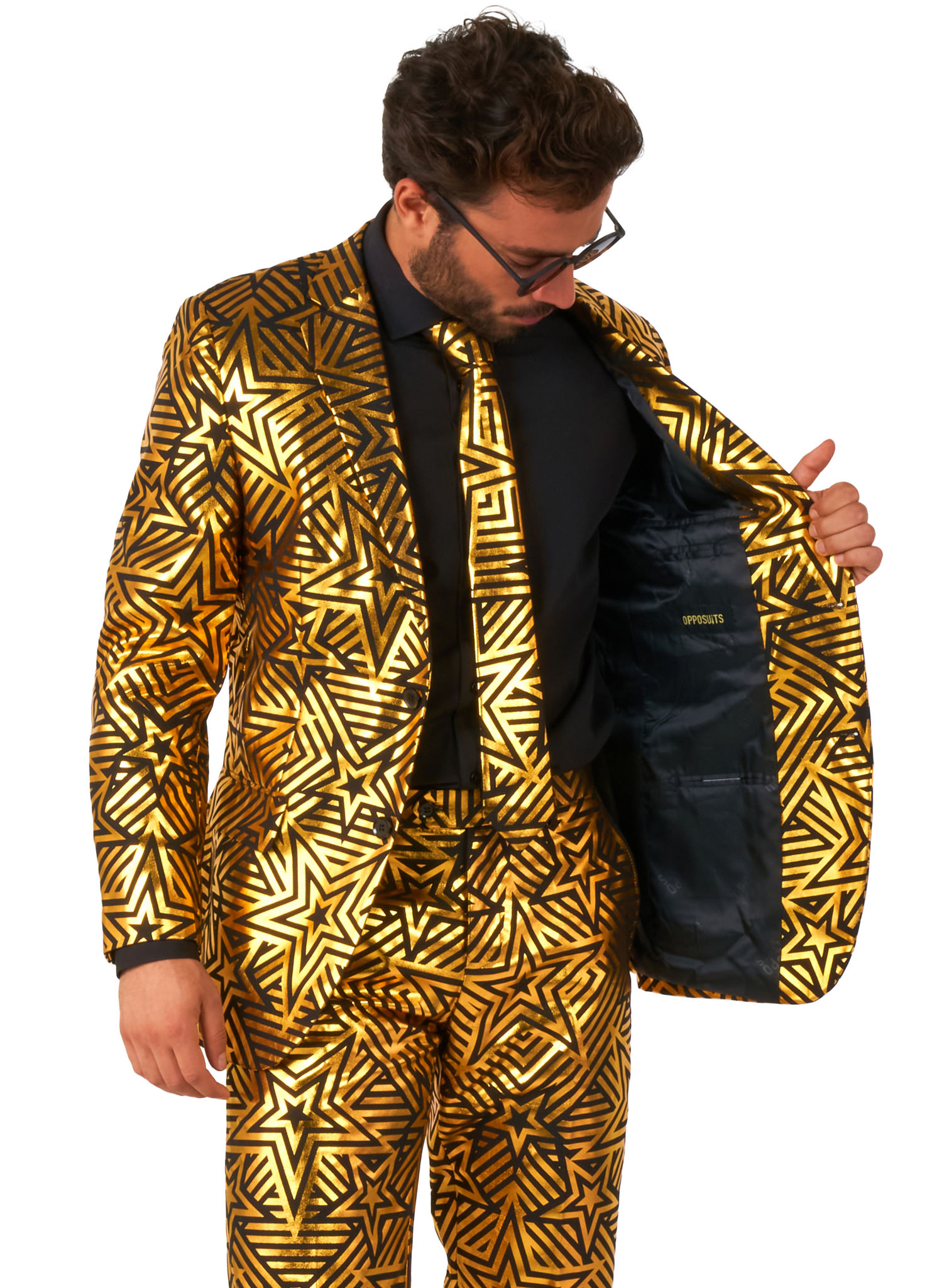 OppoSuits Golden Geo Star Anzug