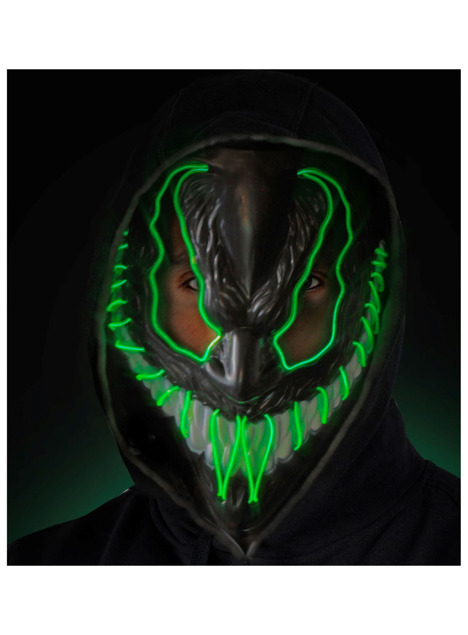 Grüne LED-Monstermaske