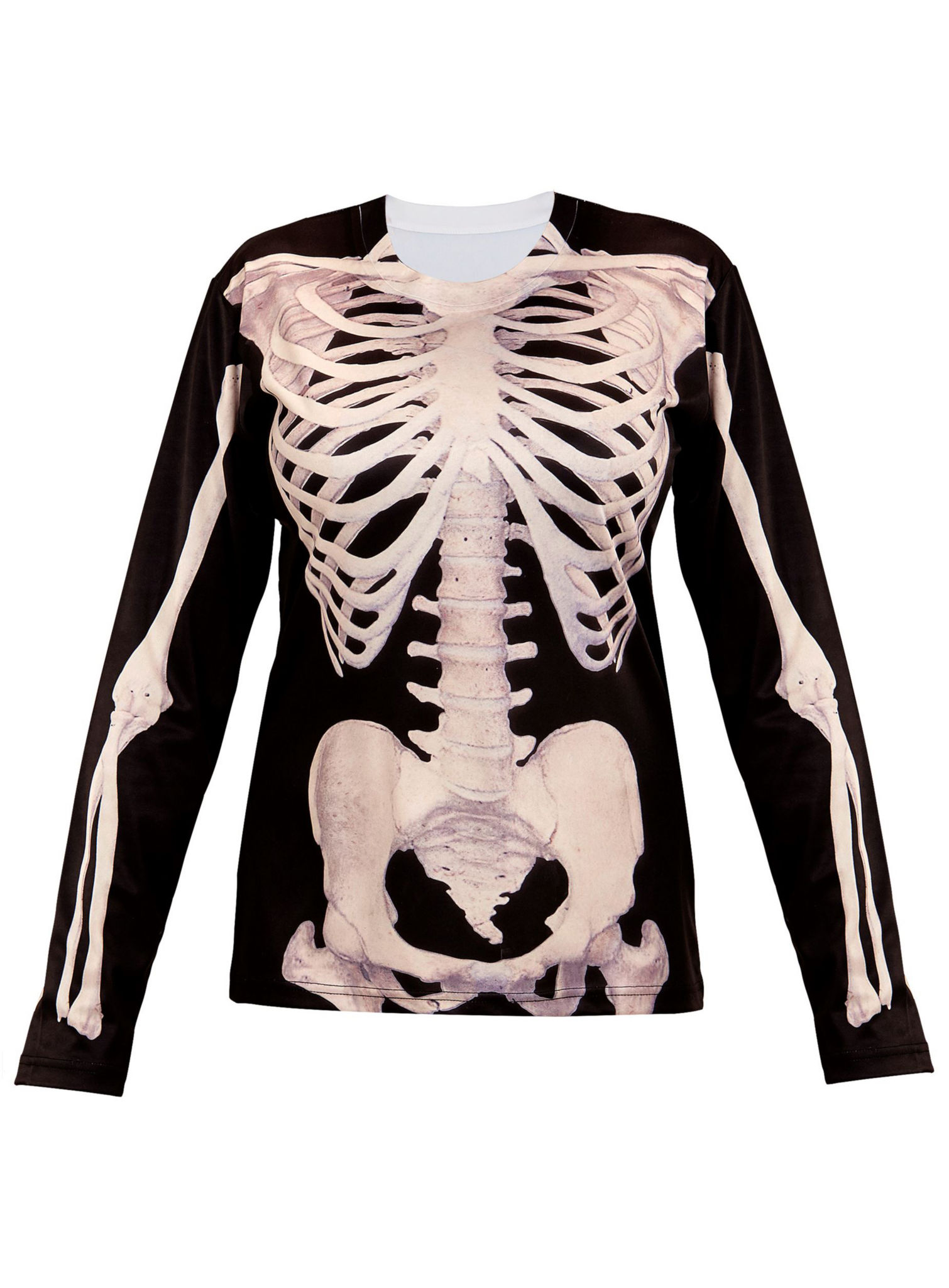 3D-shirt met skeletprint