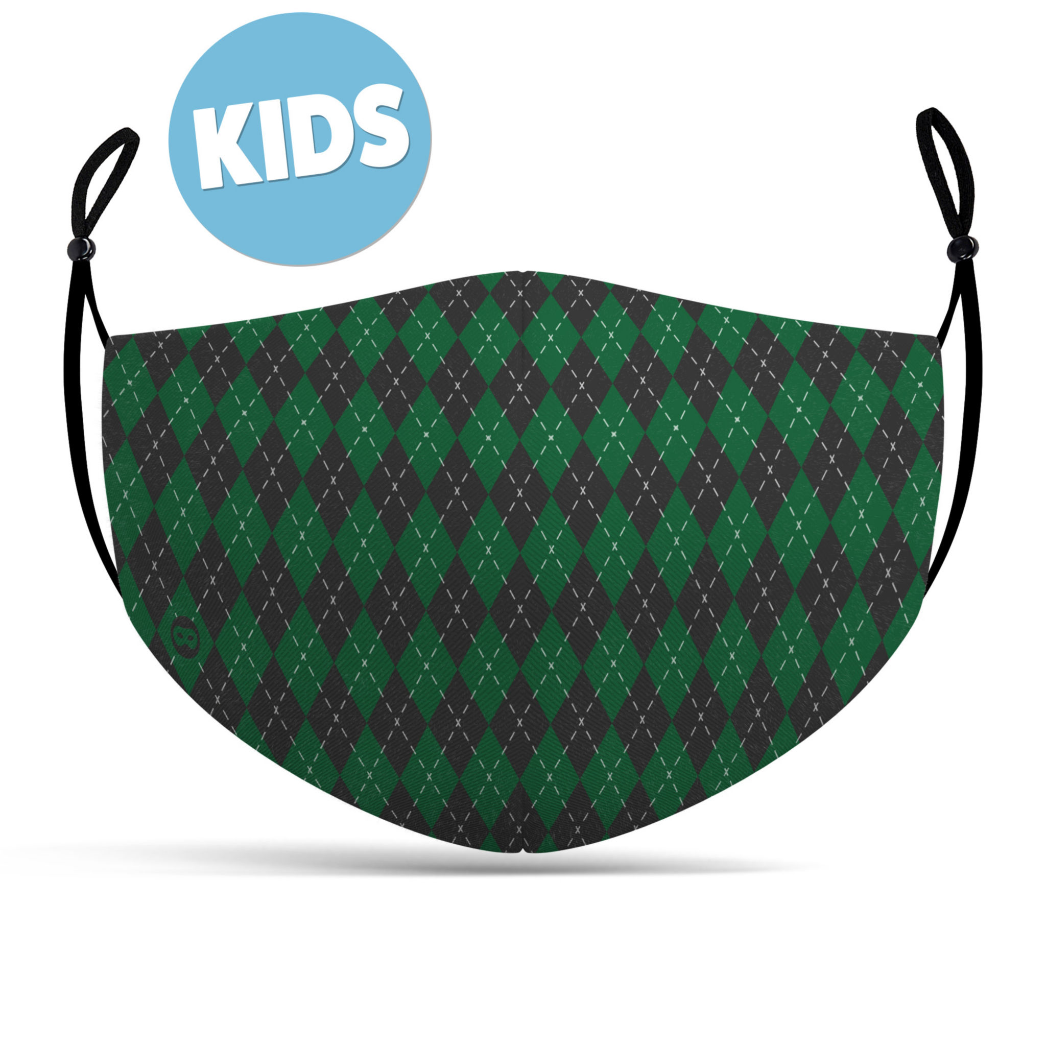 Stoffen masker voor kinderen toverschool groen