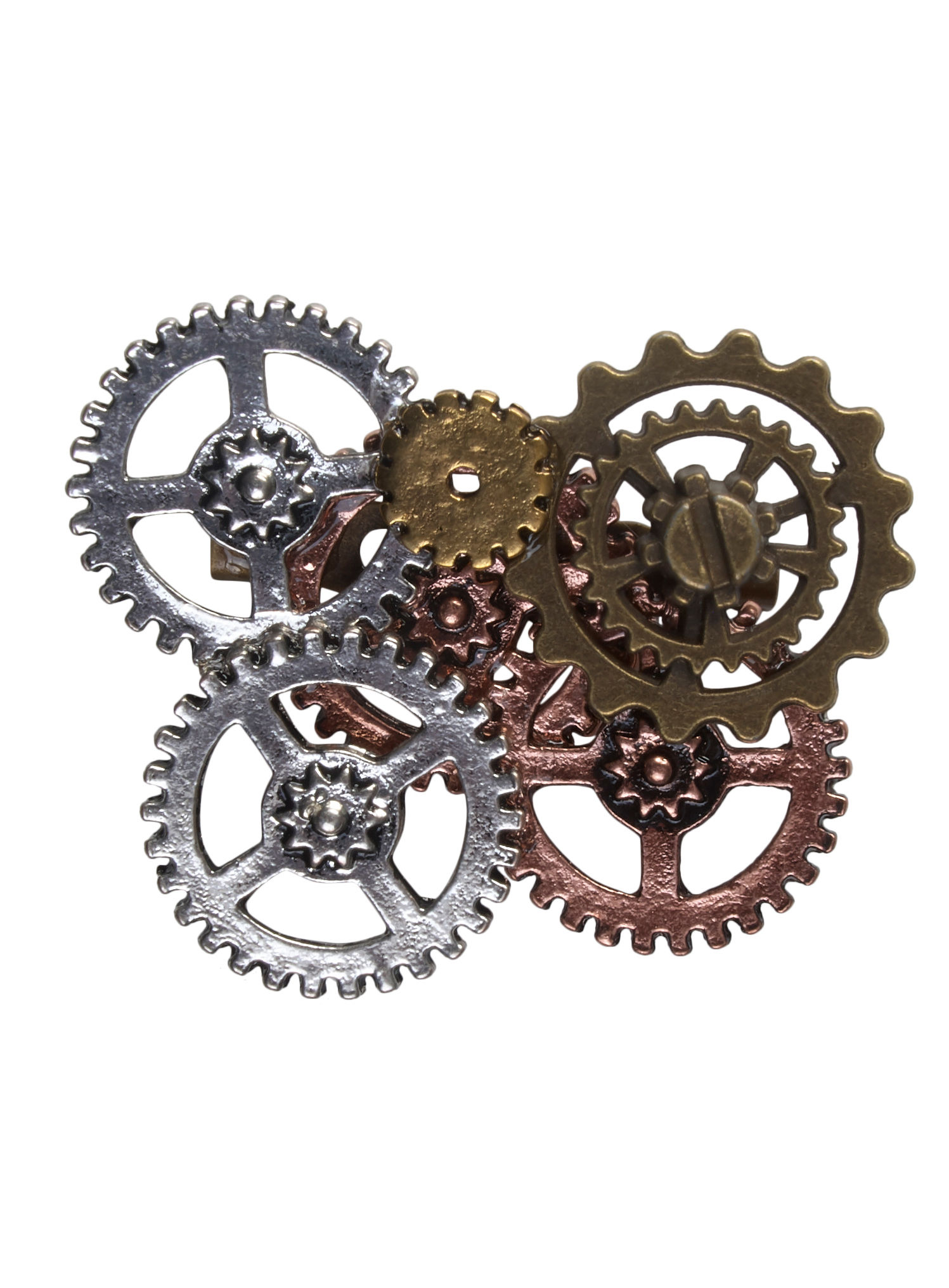 Steampunk-Brosche mit Zahnrädern