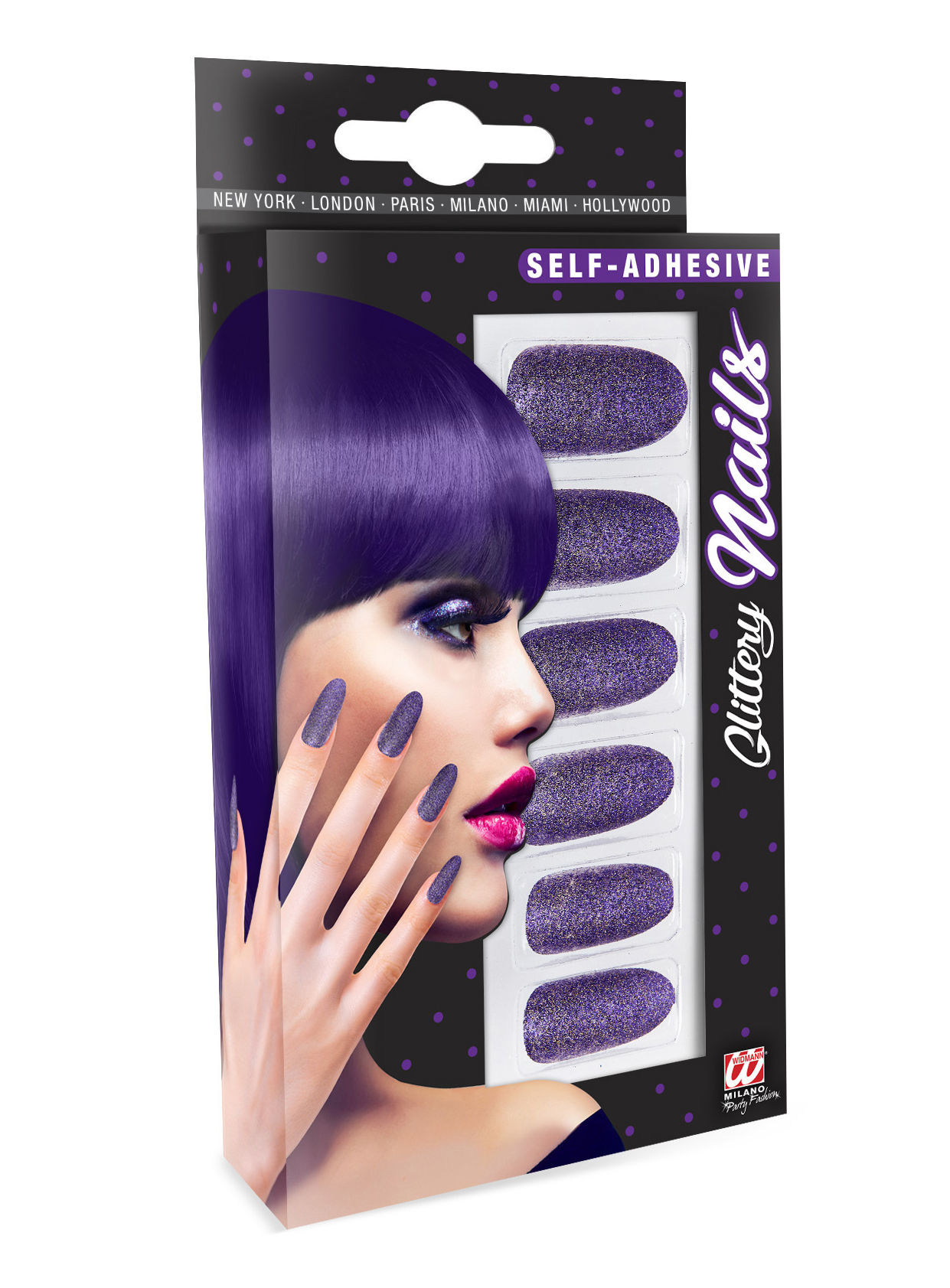 Glitzer Fingernägel violett