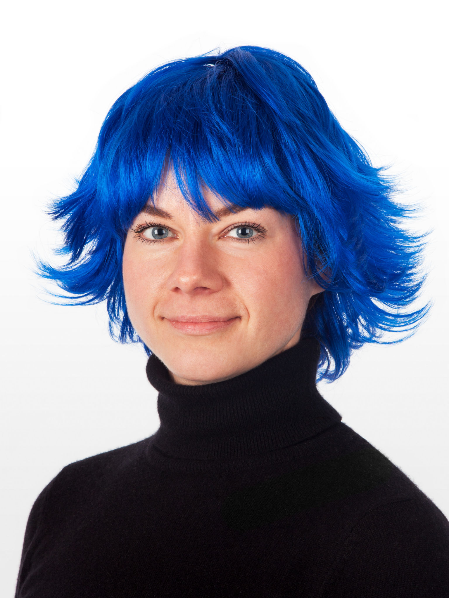 Shaggy Cut Korte Pruik Blauw