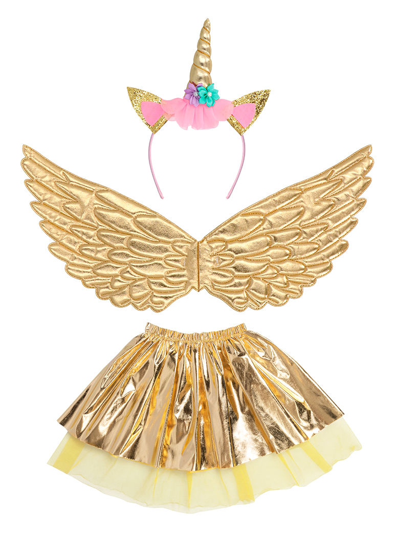 Gouden eenhoorn accessoire-set voor kinderen