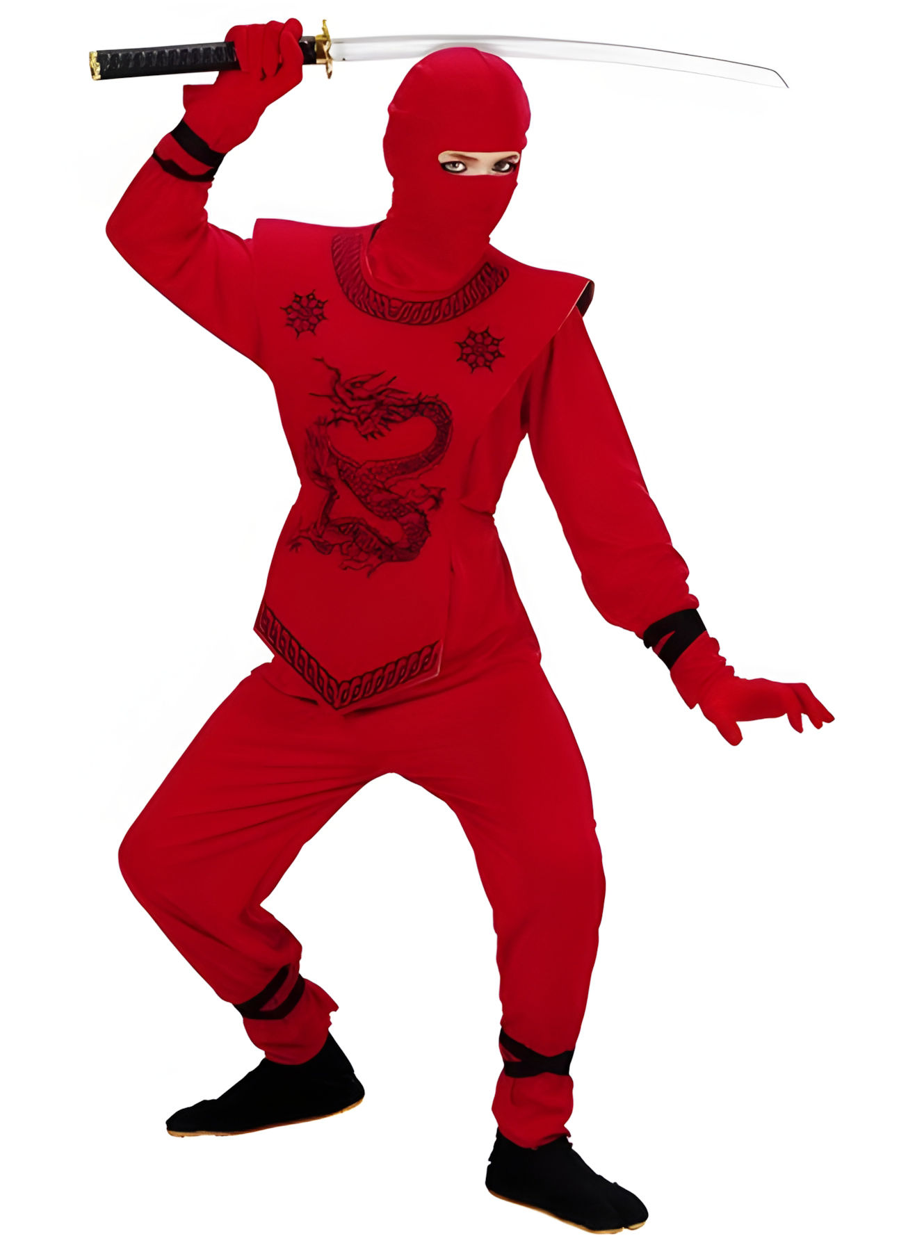 Ninja Kämpfer Kostüm für Kinder rot
