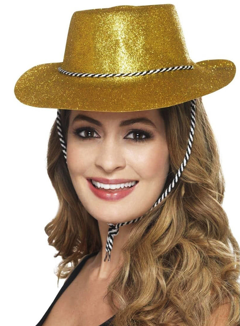 Glitzer Cowboyhut gold