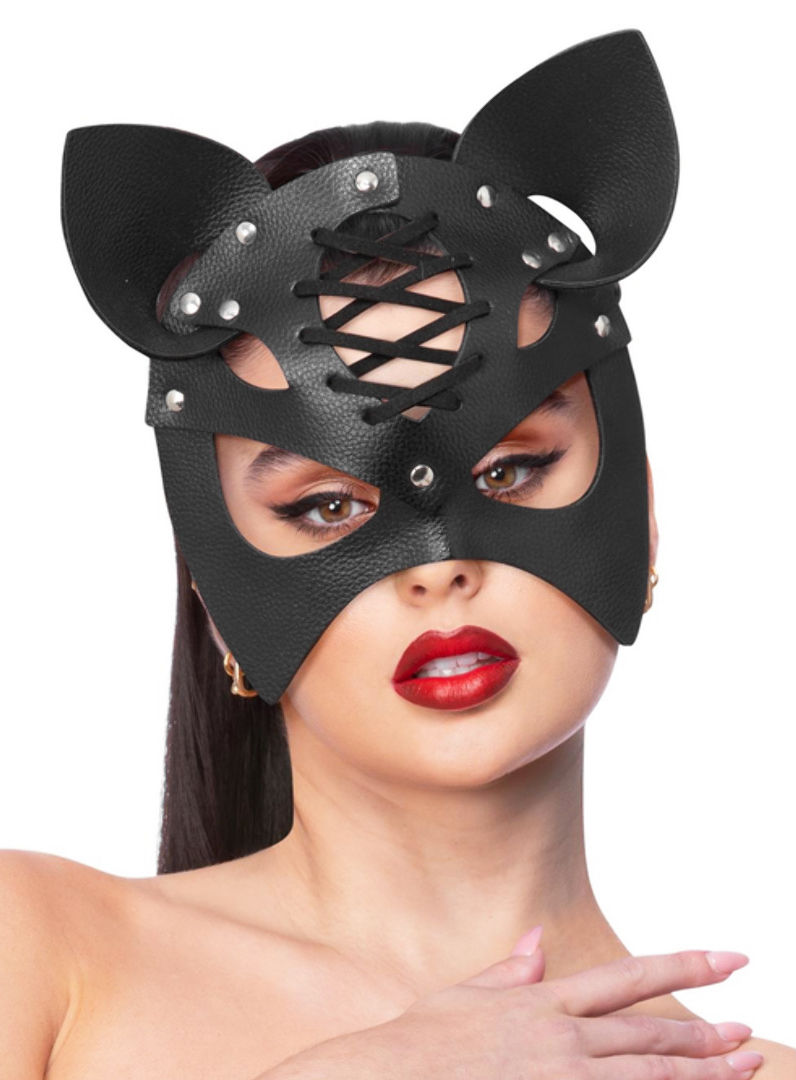 Kunstleder Kätzchen Fetisch Maske
