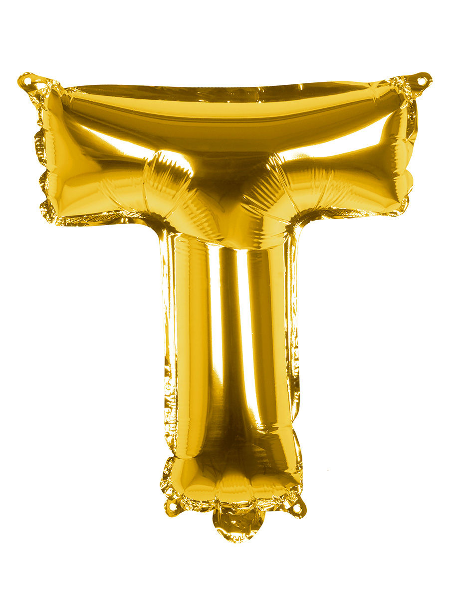 Folienballon Buchstabe T gold 36 cm