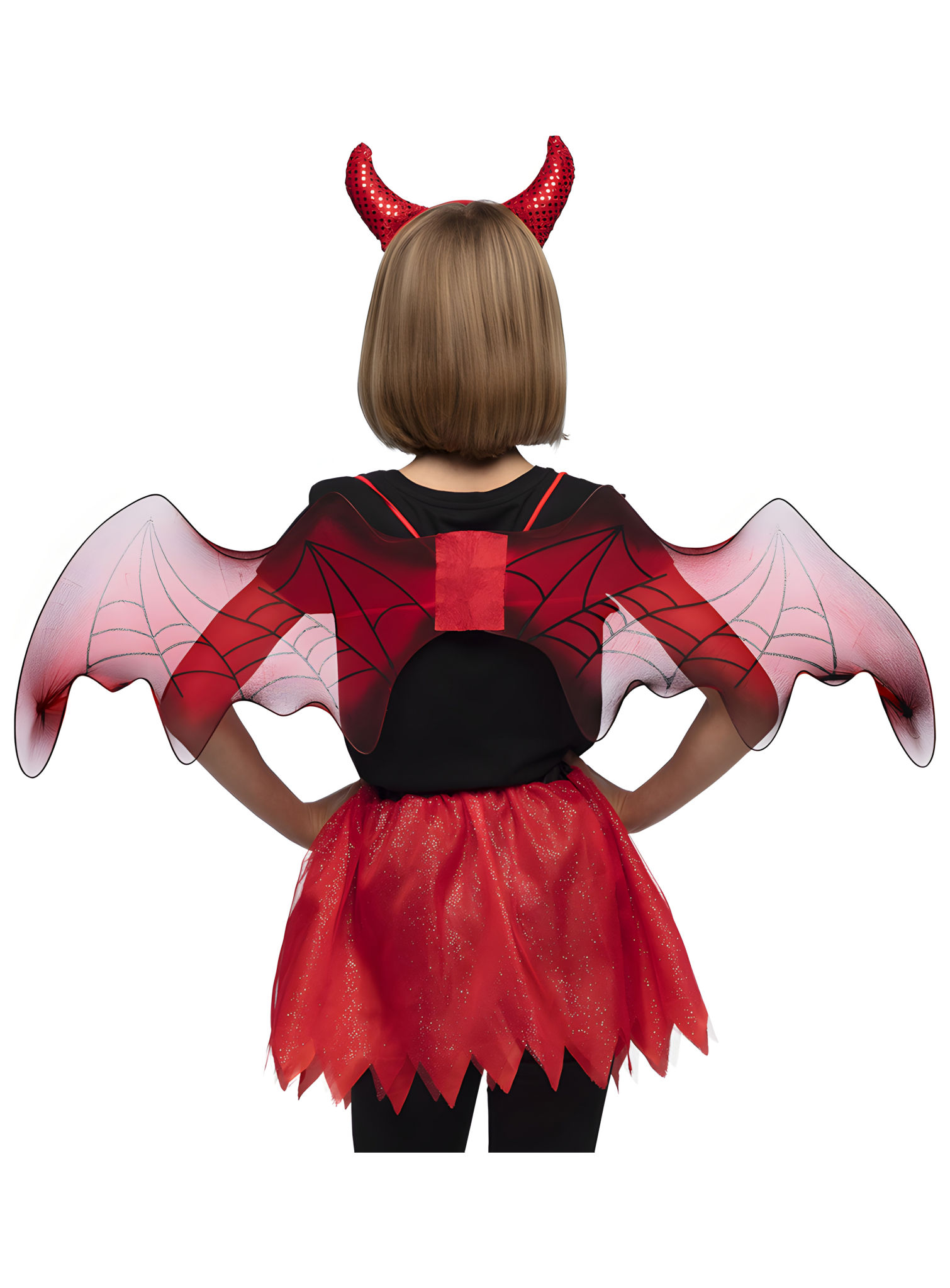 Teufel Verkleidungs Set für Mädchen Hörner, Flügel und Tutu