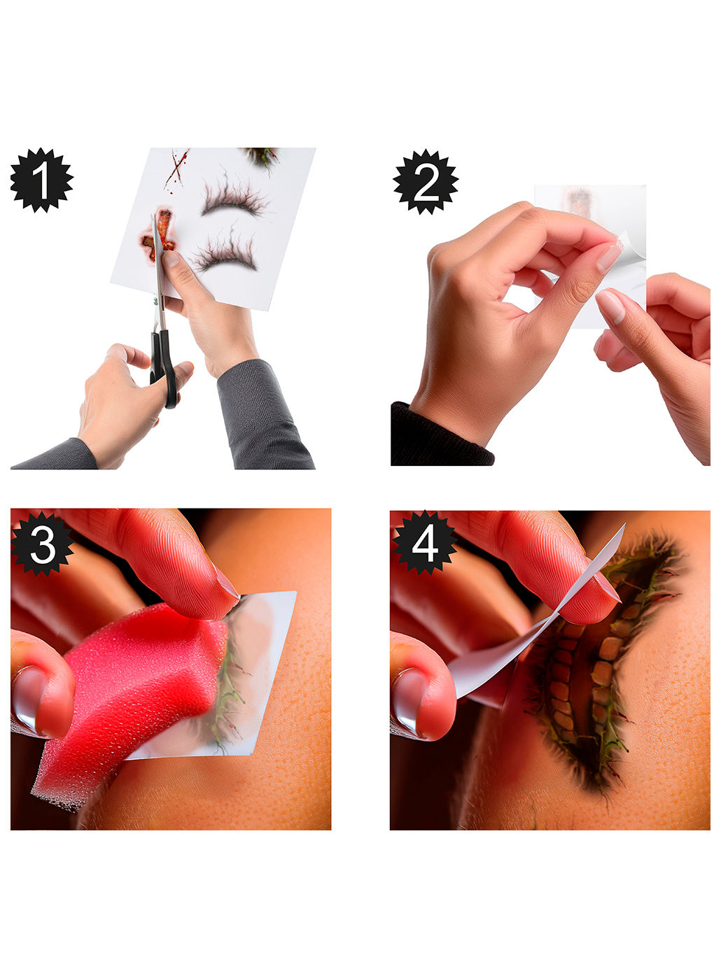 Besessener Zombie Gesicht-Klebetattoo