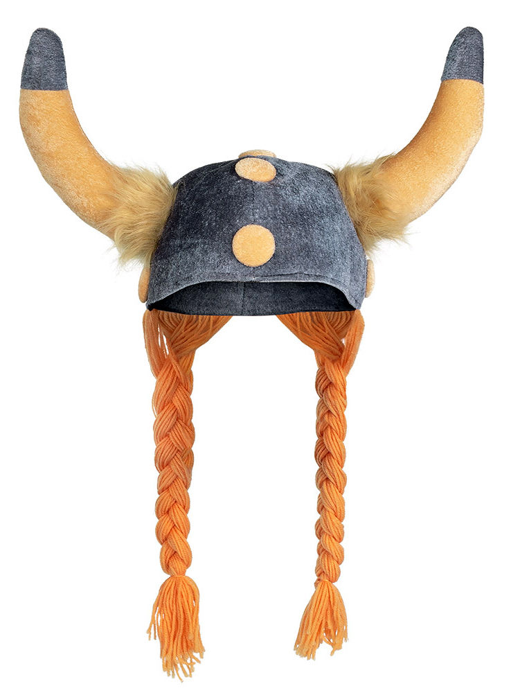Galliër Helm Van Stof Met Hoorns En Vlechten