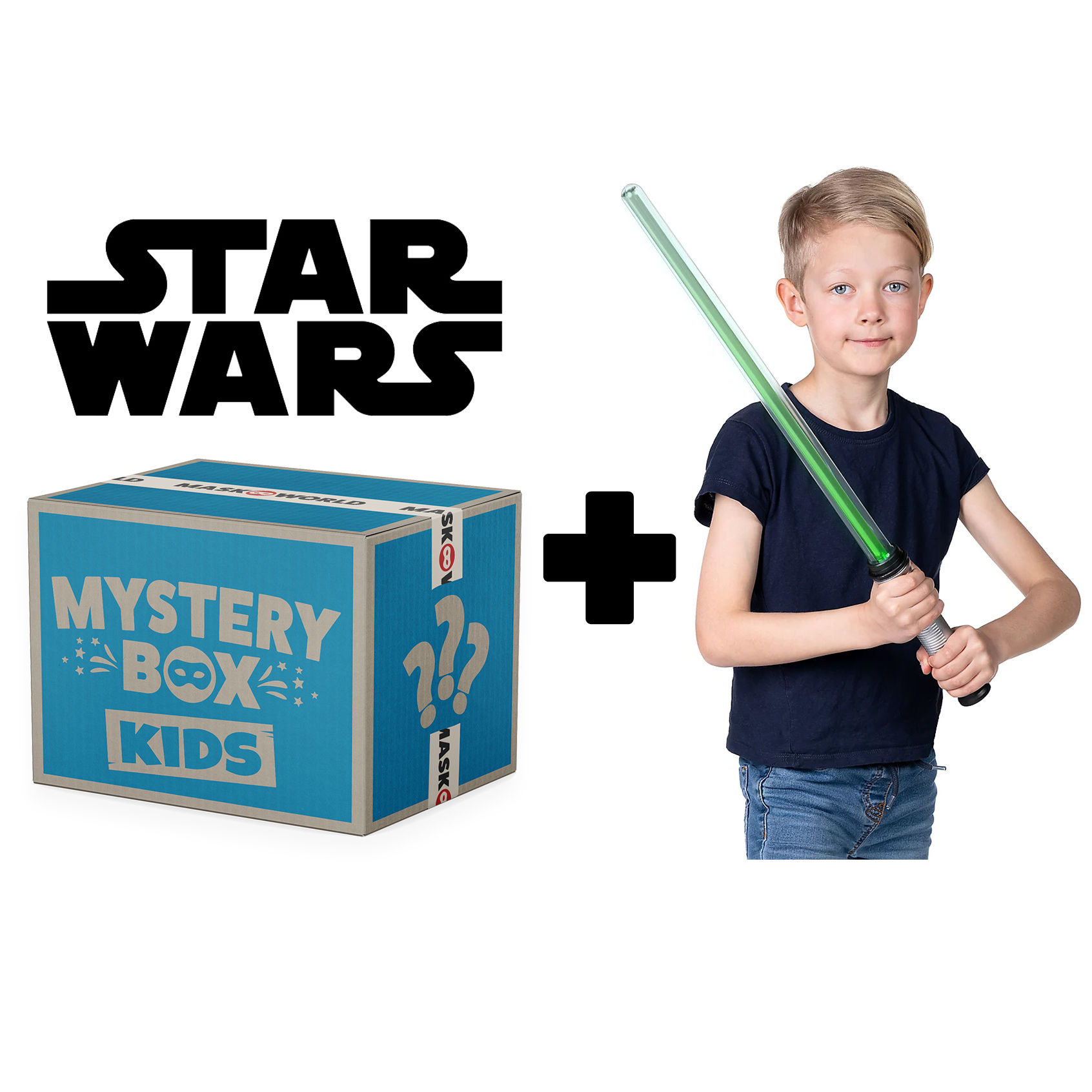 Star Wars Mystery Box für Kinder mit Lichtschwert und 2 Kostümen