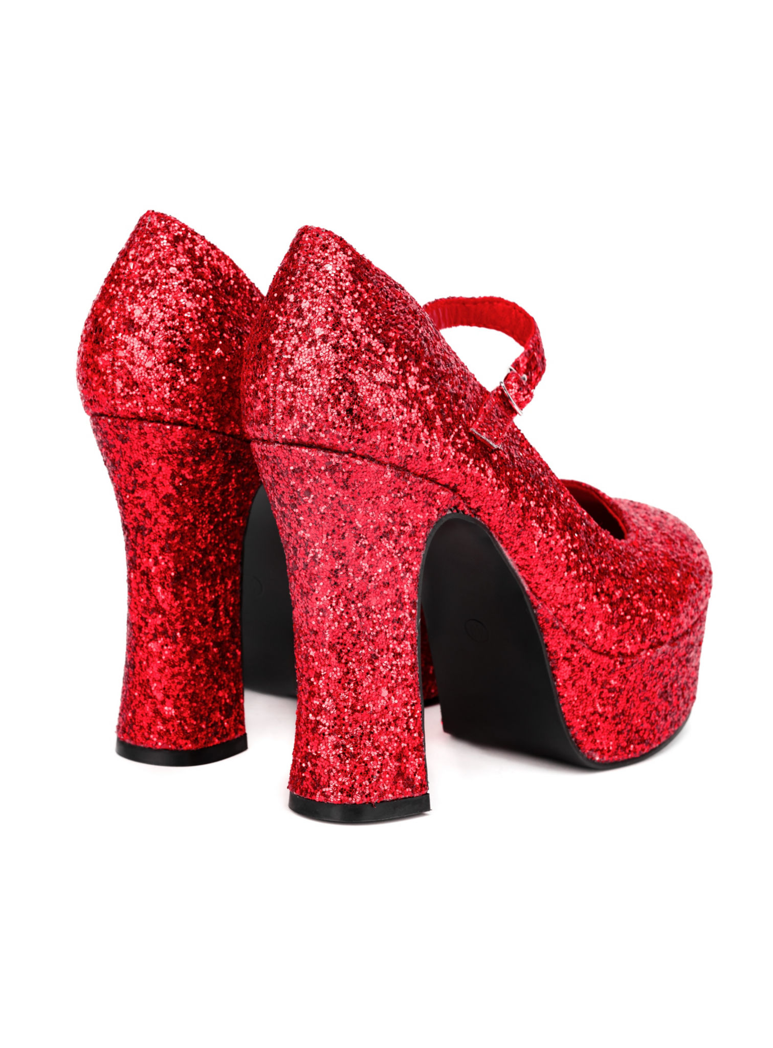 Plateau Schuhe glitter-rot
