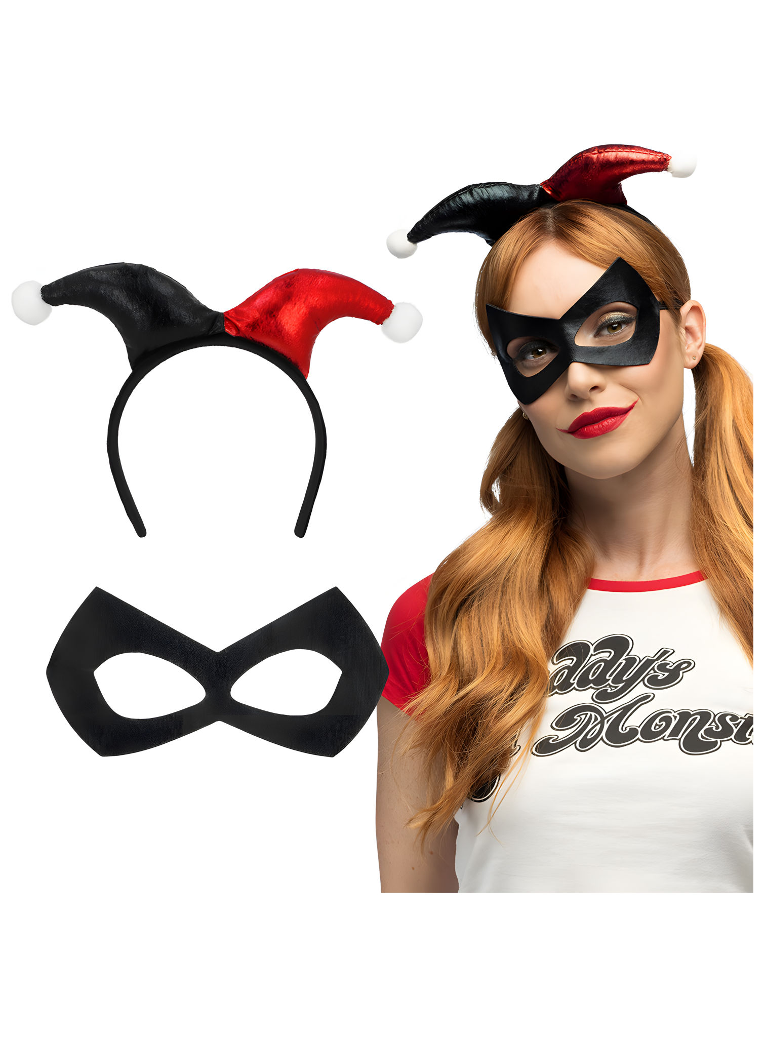 Harlekin-set met diadeem en oogmasker