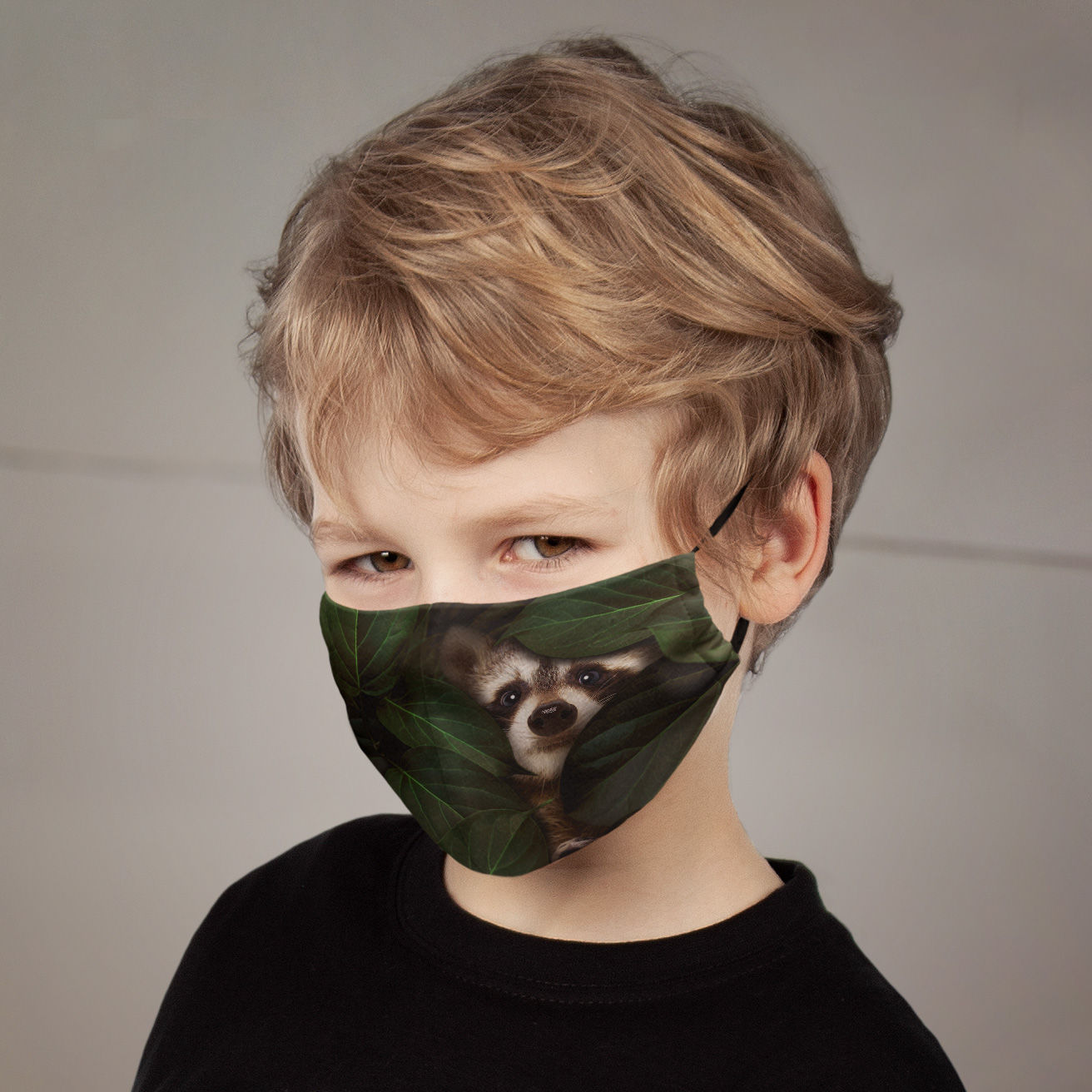 Stoffmaske für Kinder Waschbär
