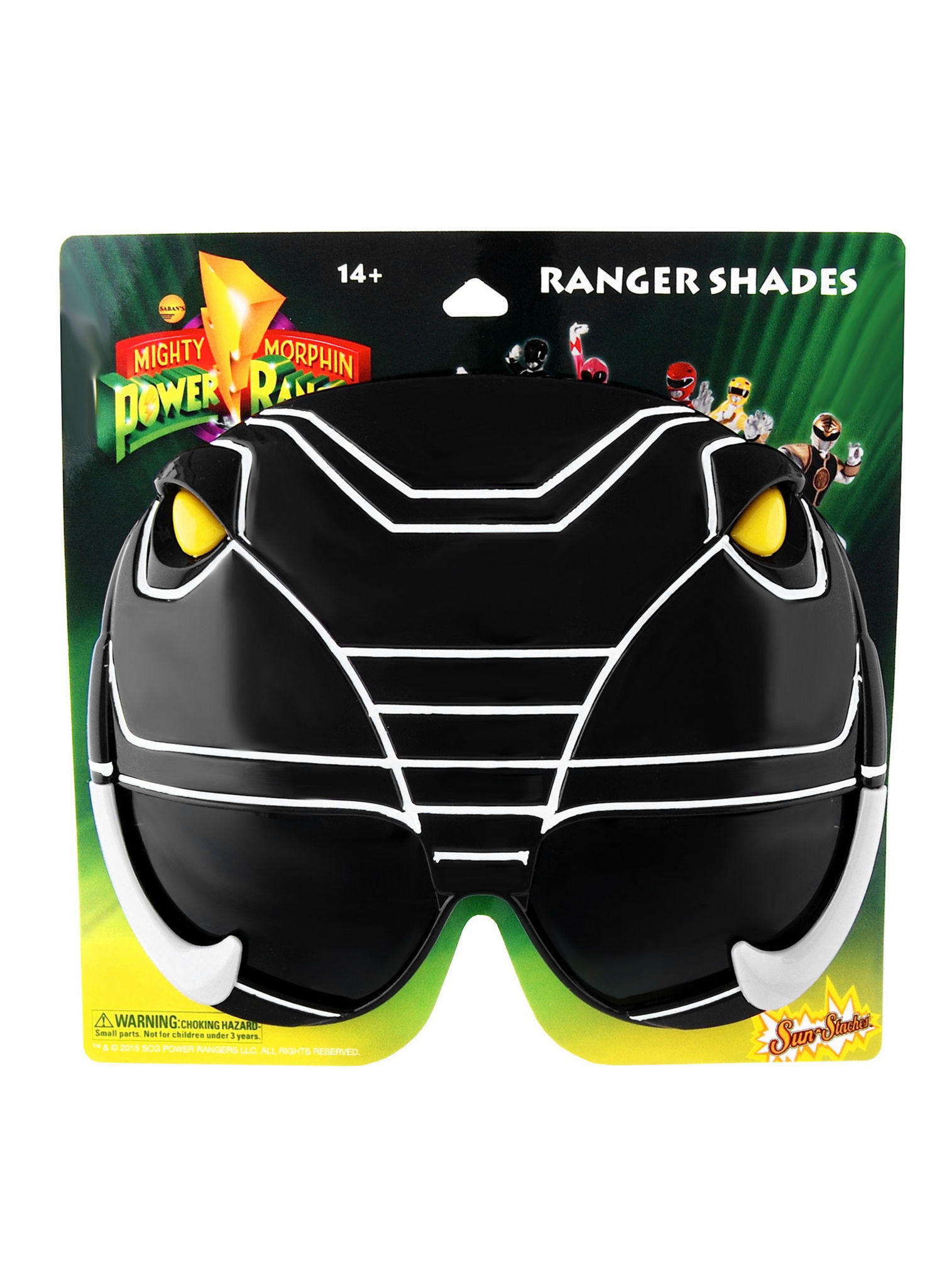 Sun Staches Schwarzer Power Ranger Partybrille